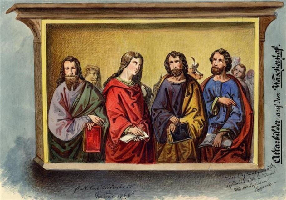 Die vier Evangelisten - Altarbild vom Wäscherschloß (Museum und Galerie im Prediger CC BY-NC-SA)