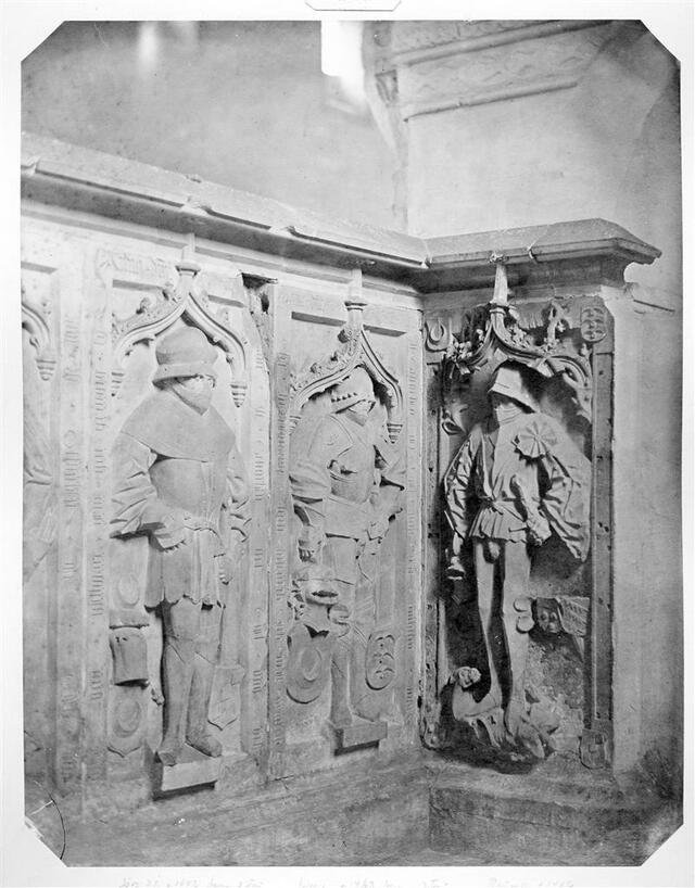 Kloster Lorch: 3 Grabsteine der Herren von Wöllwarth (Museum und Galerie im Prediger CC BY-NC-SA)