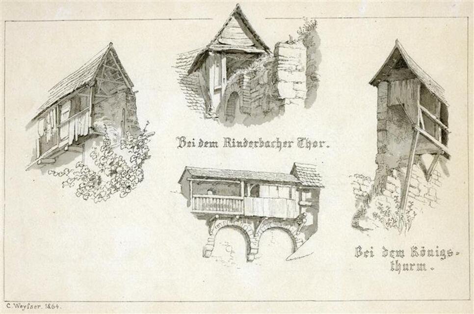 Schwäbisch Gmünd: Bei dem Rinderbachertor/ bei dem Königsturm (Museum und Galerie im Prediger CC BY-NC-SA)