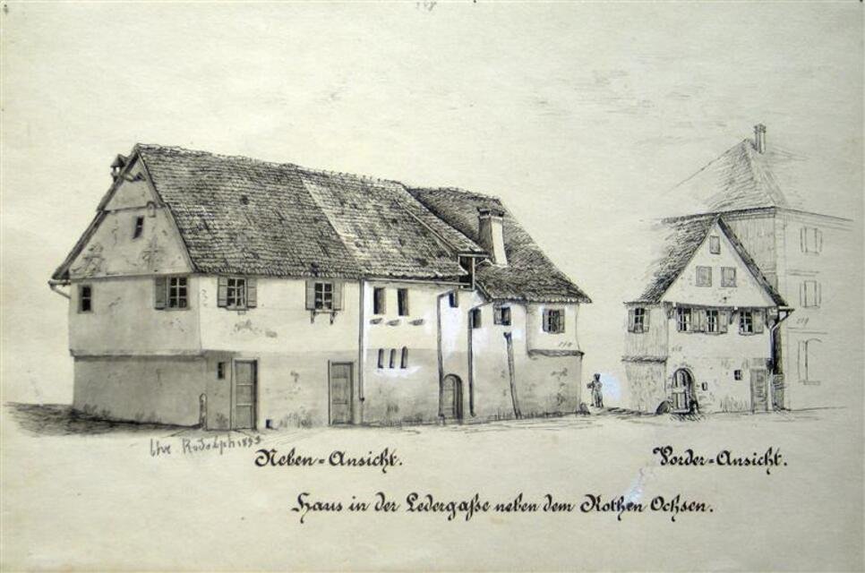 Schwäbisch Gmünd: Haus in der Ledergasse neben dem Roten Ochsen (Museum und Galerie im Prediger CC BY-NC-SA)
