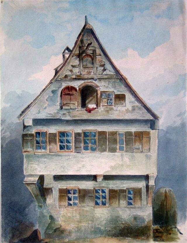 Schwäbisch Gmünd: Riedmüller'sches Haus auf dem Thürlesteg (Museum und Galerie im Prediger CC BY-NC-SA)