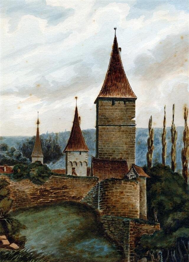 Schwäbisch Gmünd: Partie am Rinderbacherturm (Museum und Galerie im Prediger CC BY-NC-SA)