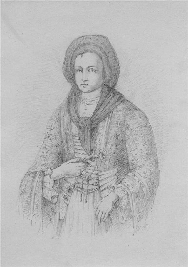 Porträt: Hüftbildnis einer Frau mit Kopftuch und Halstuch (Museum und Galerie im Prediger CC BY-NC-SA)