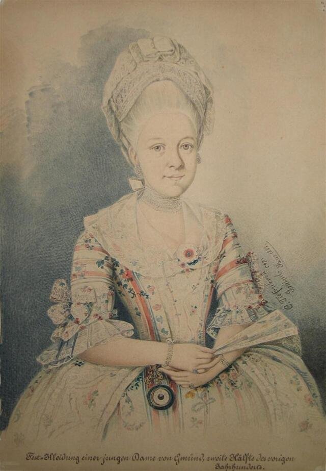 Porträt: Hüftbildnis der Maria Helene Apollonia Storr von Ostrach (Museum und Galerie im Prediger CC BY-NC-SA)