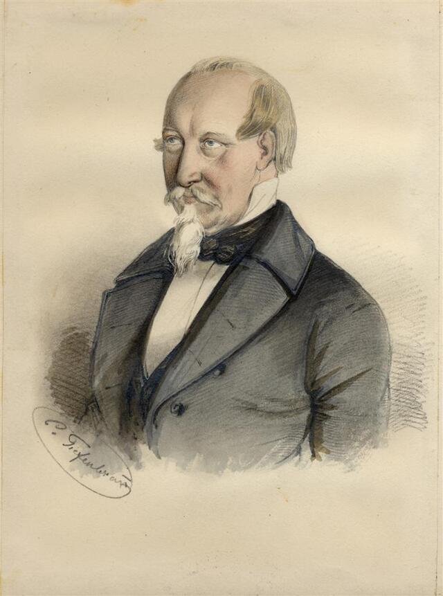 Porträt: Brustbildnis des Lithografen Johann Jakob Schertlen (Ulm 1806 - Cannstatt 1891) (Museum und Galerie im Prediger CC BY-NC-SA)