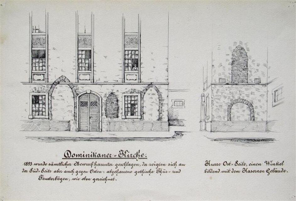 Schwäbisch Gmünd: Zwei Skizzen zur Dominikanerkirche (Museum und Galerie im Prediger CC BY-NC-SA)