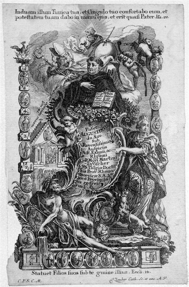 Schlussblatt der Augustinus-Vita (nach einem Fresko in der Augustinuskirche) [Augustinus-Vita Nr. 18] (Museum und Galerie im Prediger CC BY-NC-SA)