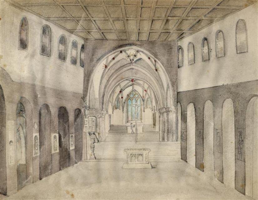 Innnenansicht der Klosterkirche des Klosters Lorch (Museum und Galerie im Prediger CC BY-NC-SA)