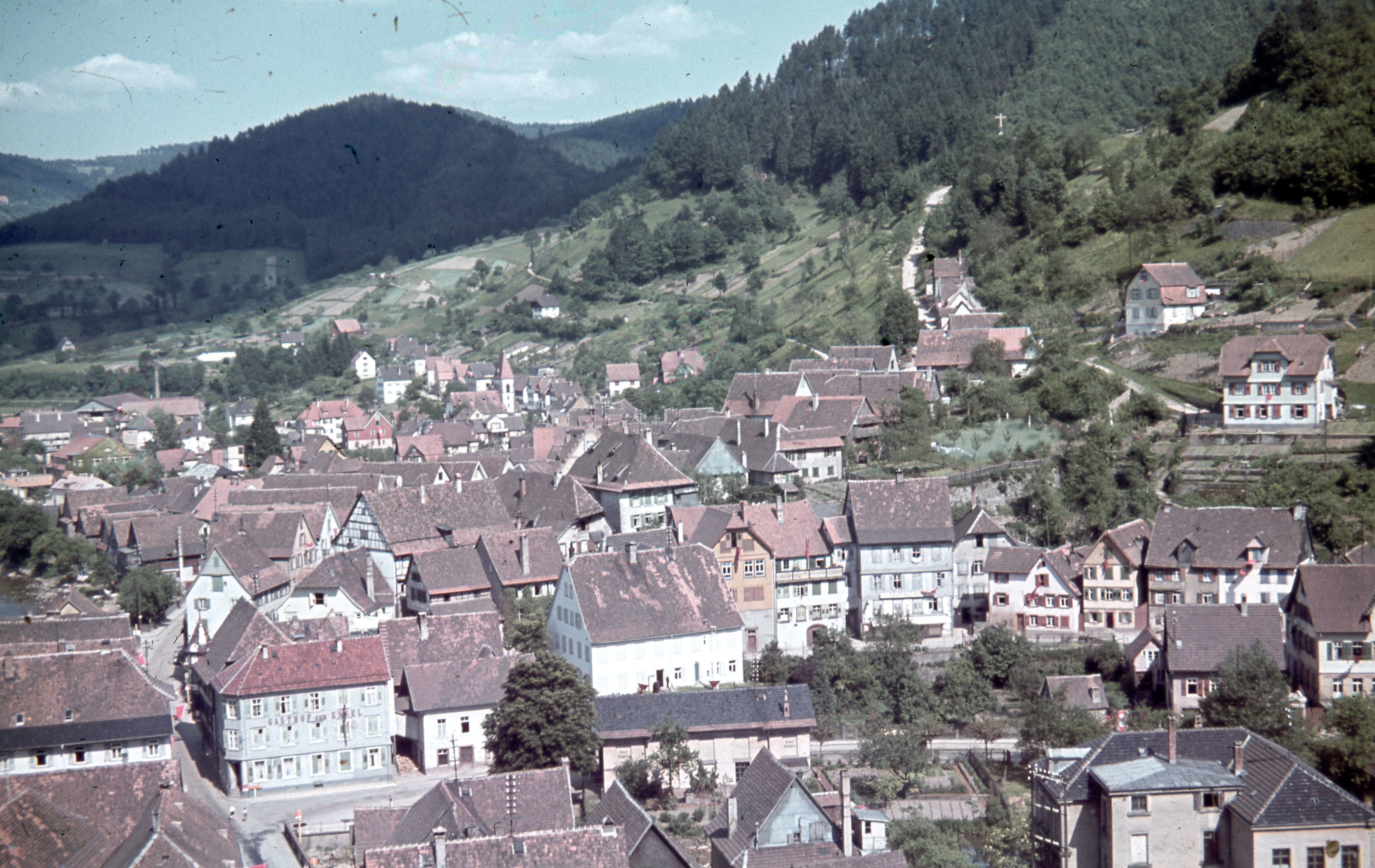Ansicht der Stadt Schiltach, um 1940 (Stadtarchiv Schiltach CC BY-NC-ND)