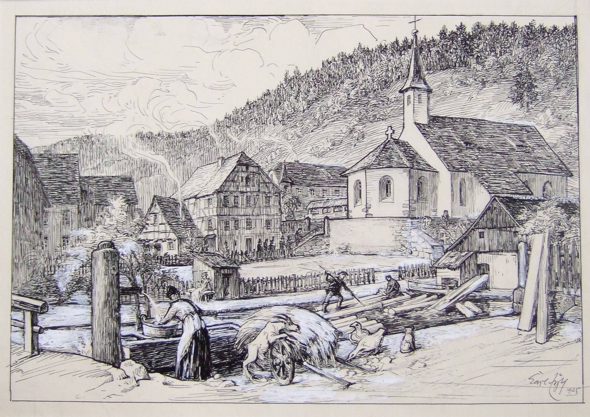 Gerbergasse und evangelische Kirche in Schiltach (Stadt Schiltach CC BY-NC-ND)