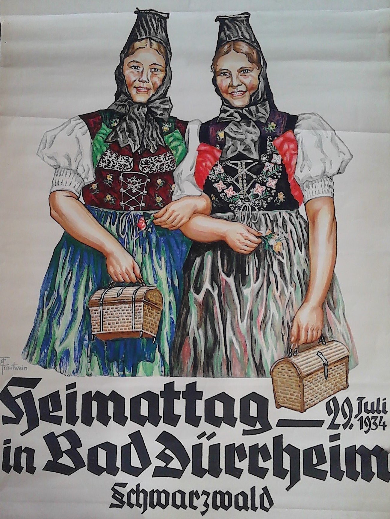 Plakat "Heimattag in Bad Dürrheim Schwarzwald 29. Juli 1934" (Stadt Schiltach CC BY-NC-ND)