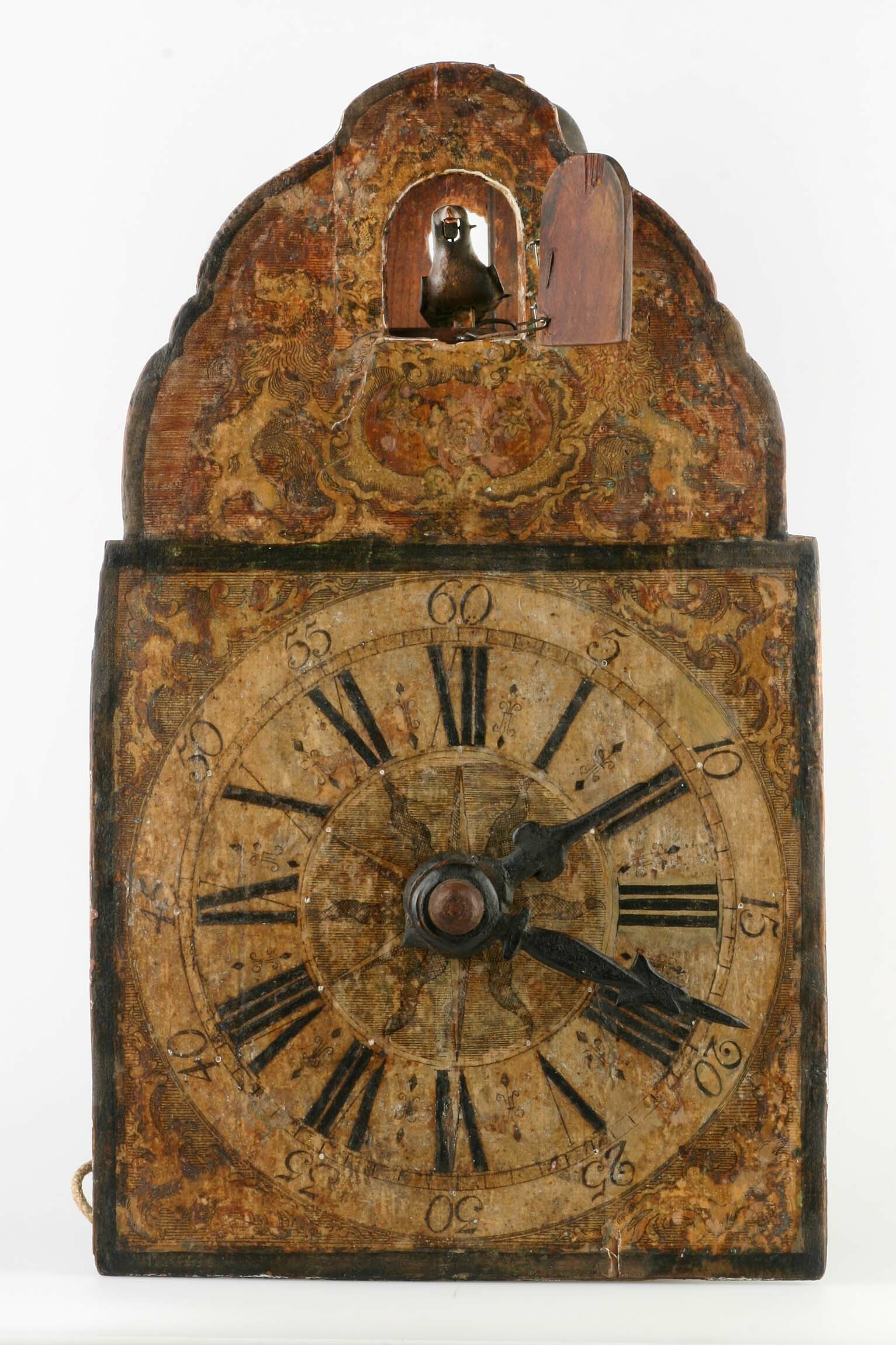 Holzräderuhr mit Kuckuck, Johannes Wildi, Eisenbach, um 1790 (Deutsches Uhrenmuseum CC BY-SA)