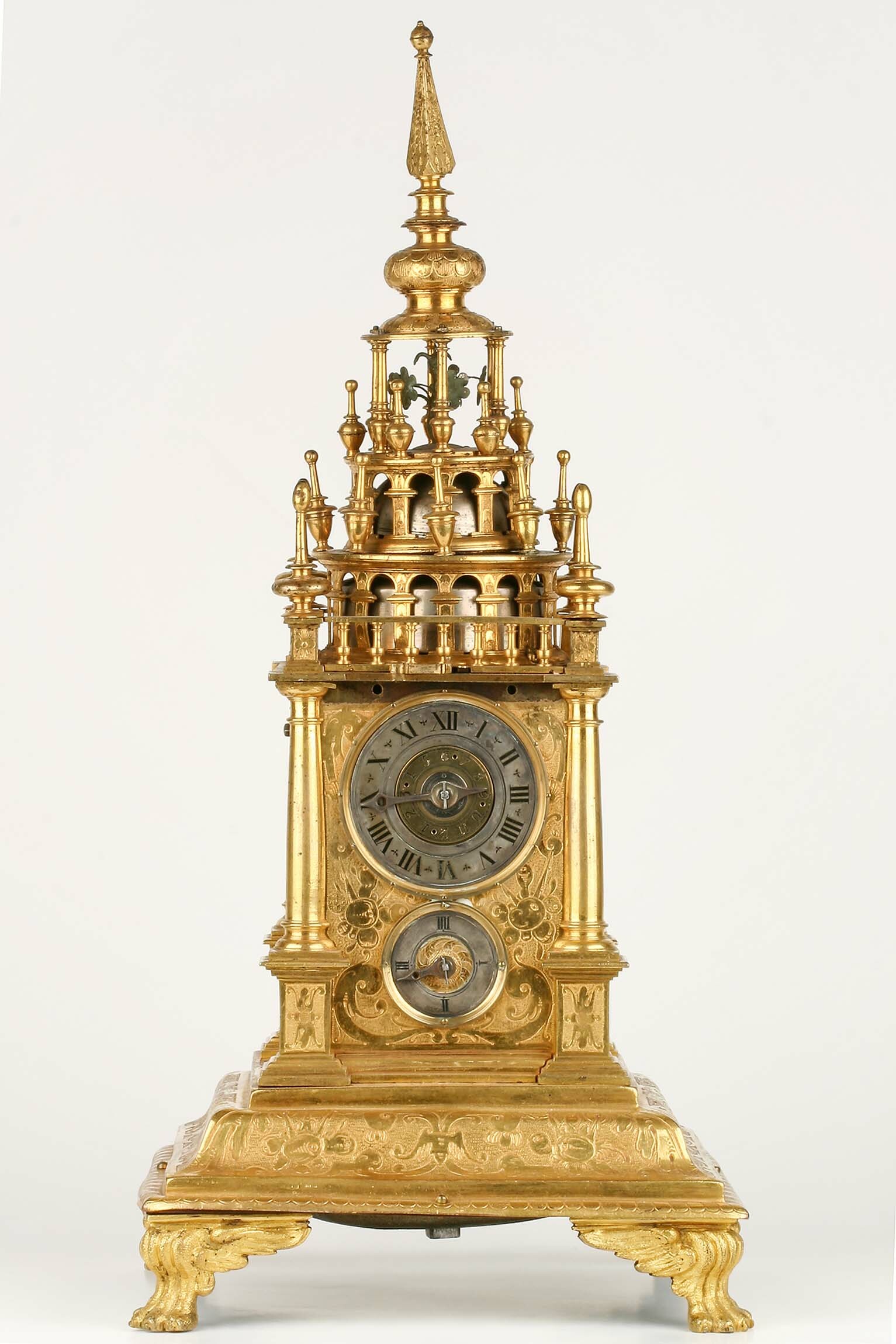 Türmchenuhr, Samuel Haug, Augsburg, um 1620 (Deutsches Uhrenmuseum CC BY-SA)