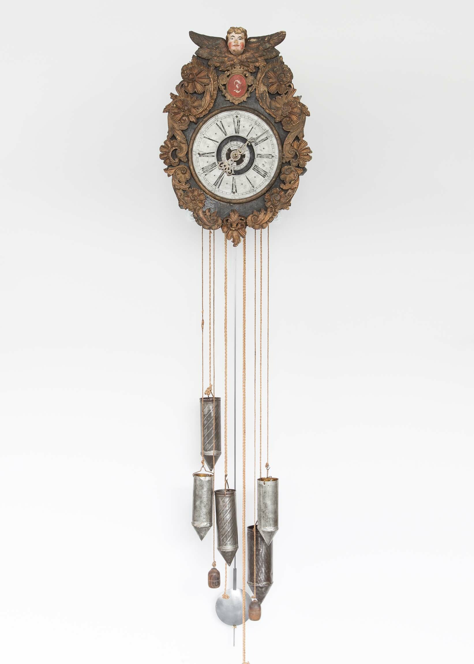 Holzräderuhr, Johannes Thürauf, Mailheim (Franken), 1766 (Deutsches Uhrenmuseum CC BY-SA)