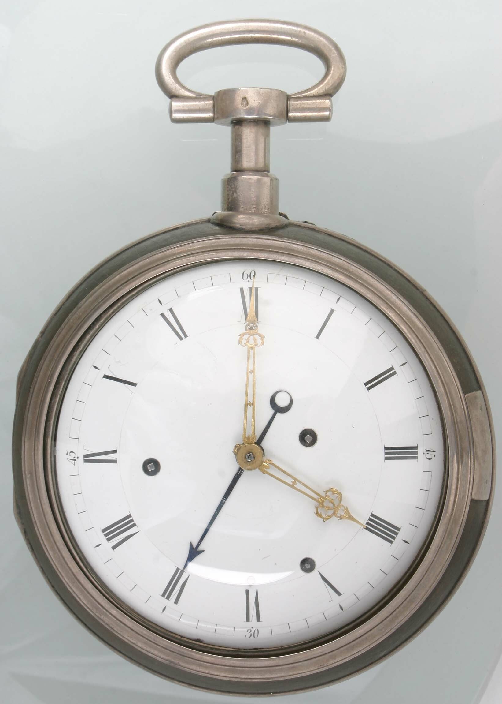 Reiseuhr, sog. "Kutschenuhr", wohl Frankreich, um 1800 (Deutsches Uhrenmuseum CC BY-SA)
