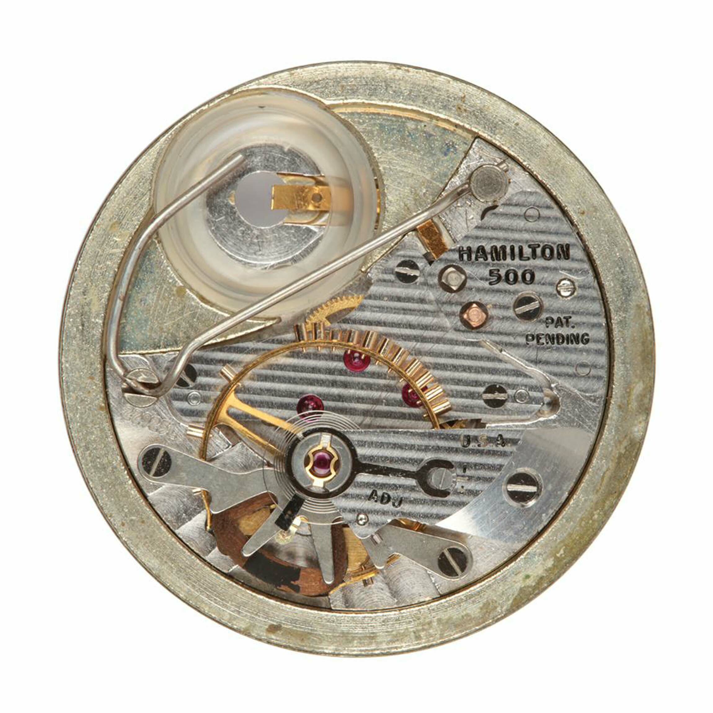 Armbanduhrwerk, Hamilton, Lancaster (USA), um 1957 (Deutsches Uhrenmuseum CC BY-SA)