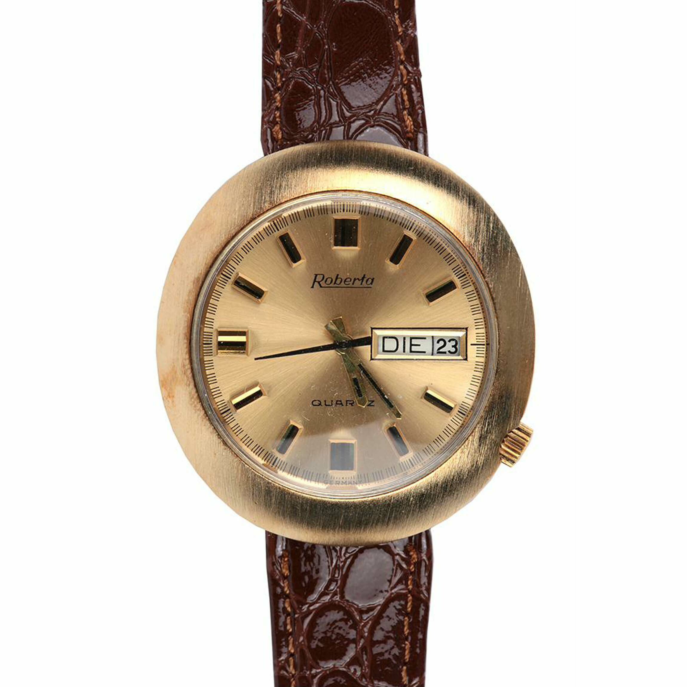 Armbanduhr, PUW, Pforzheim 1972 (Deutsches Uhrenmuseum CC BY-SA)