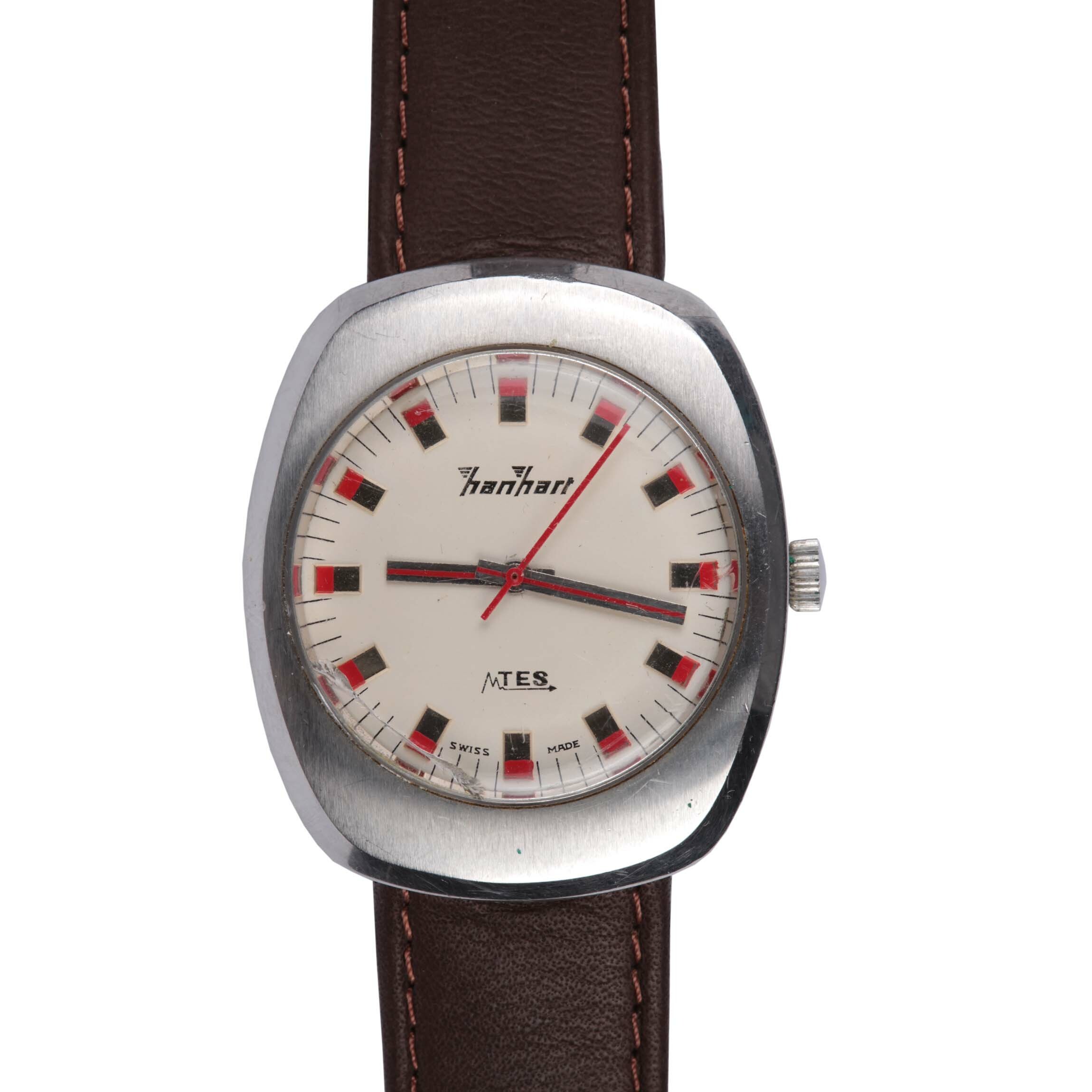 Armbanduhr, Hanhart, Gütenbach und Schweiz, um 1970 (Deutsches Uhrenmuseum CC BY-SA)