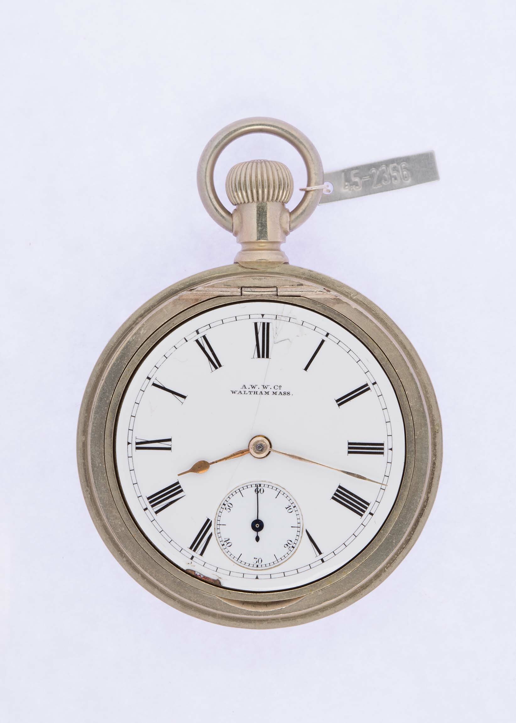 Taschenuhr A. W. W. Co., Waltham (USA), um 1905 (Deutsches Uhrenmuseum CC BY-SA)