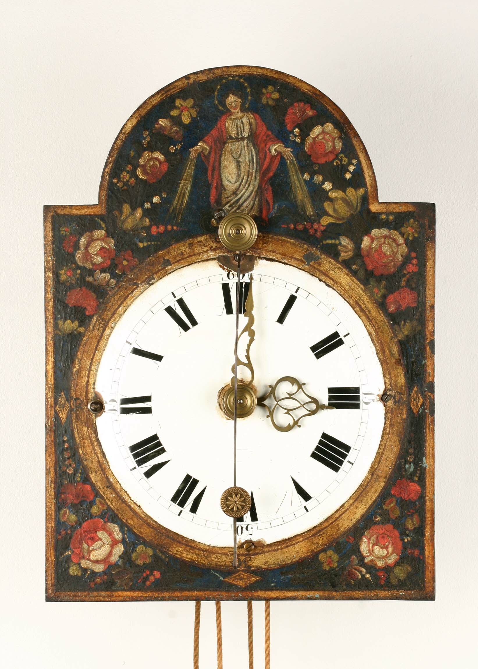 Wanduhr, Johannes Ruf, "danheim Am berg"(?), 18. Jahrhundert (Deutsches Uhrenmuseum CC BY-SA)