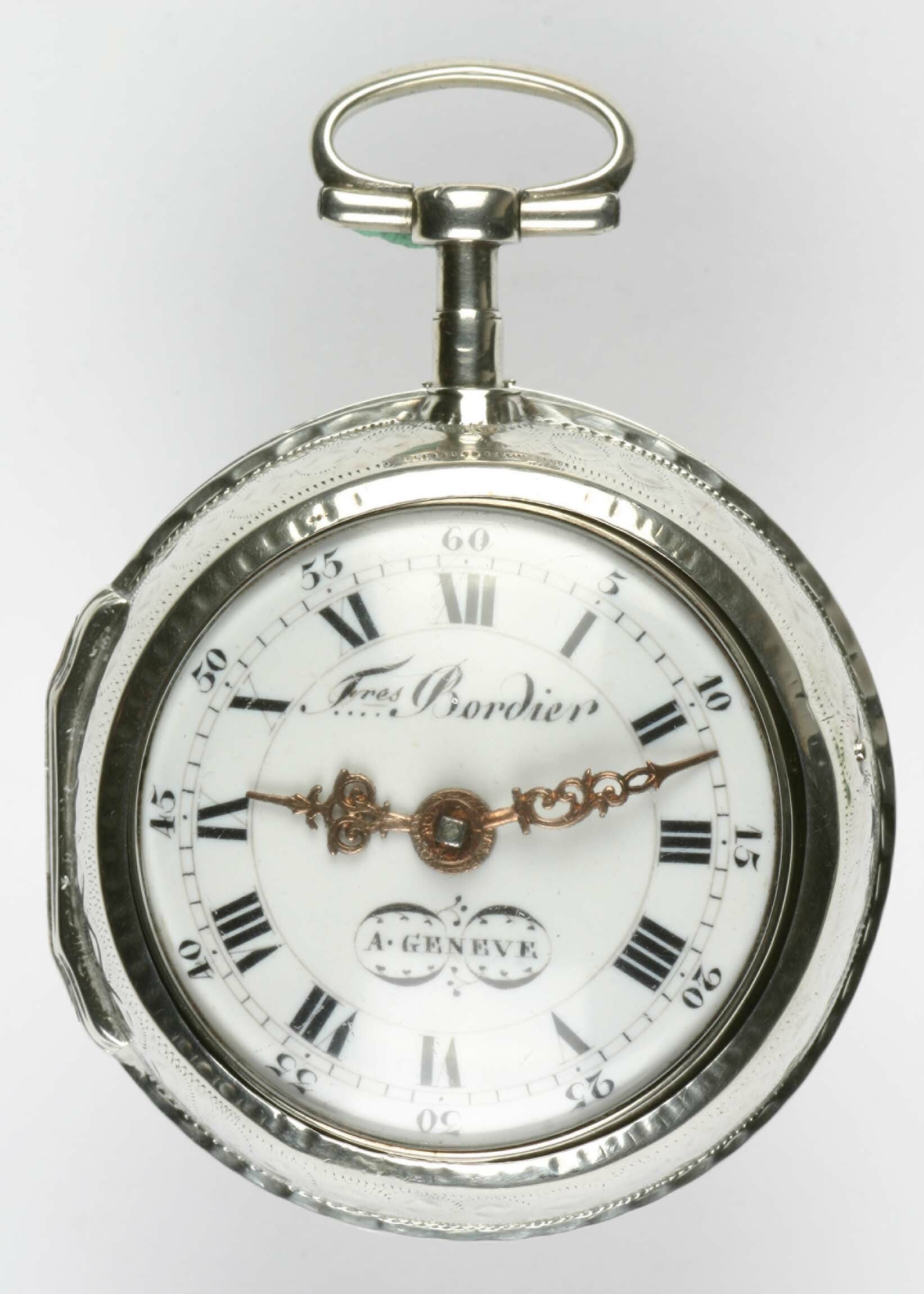 Taschenuhr mit Übergehäuse, Frères Bordier, Genf, um 1800 (Deutsches Uhrenmuseum CC BY-SA)
