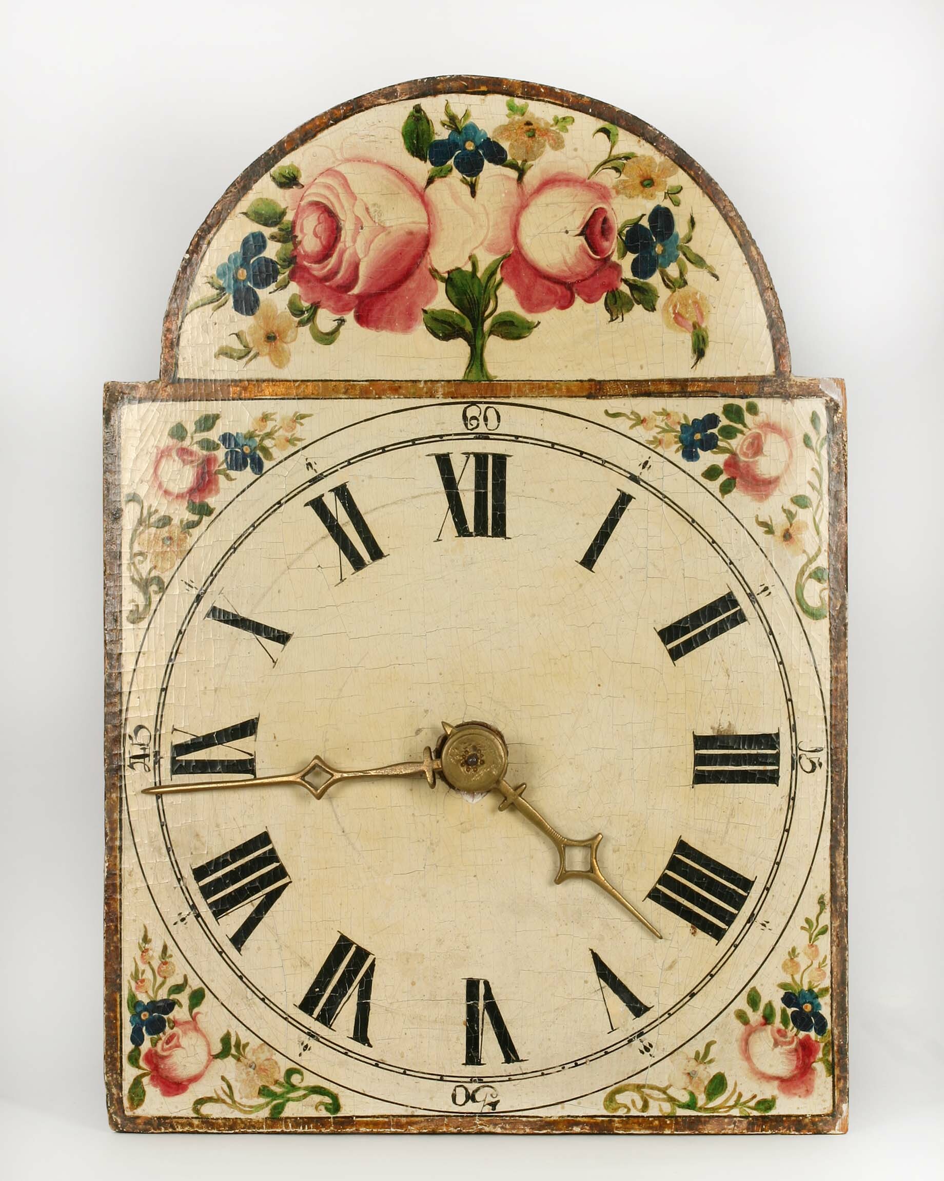 Lackschilduhr, Schwarzwald, um 1810 (Deutsches Uhrenmuseum CC BY-SA)