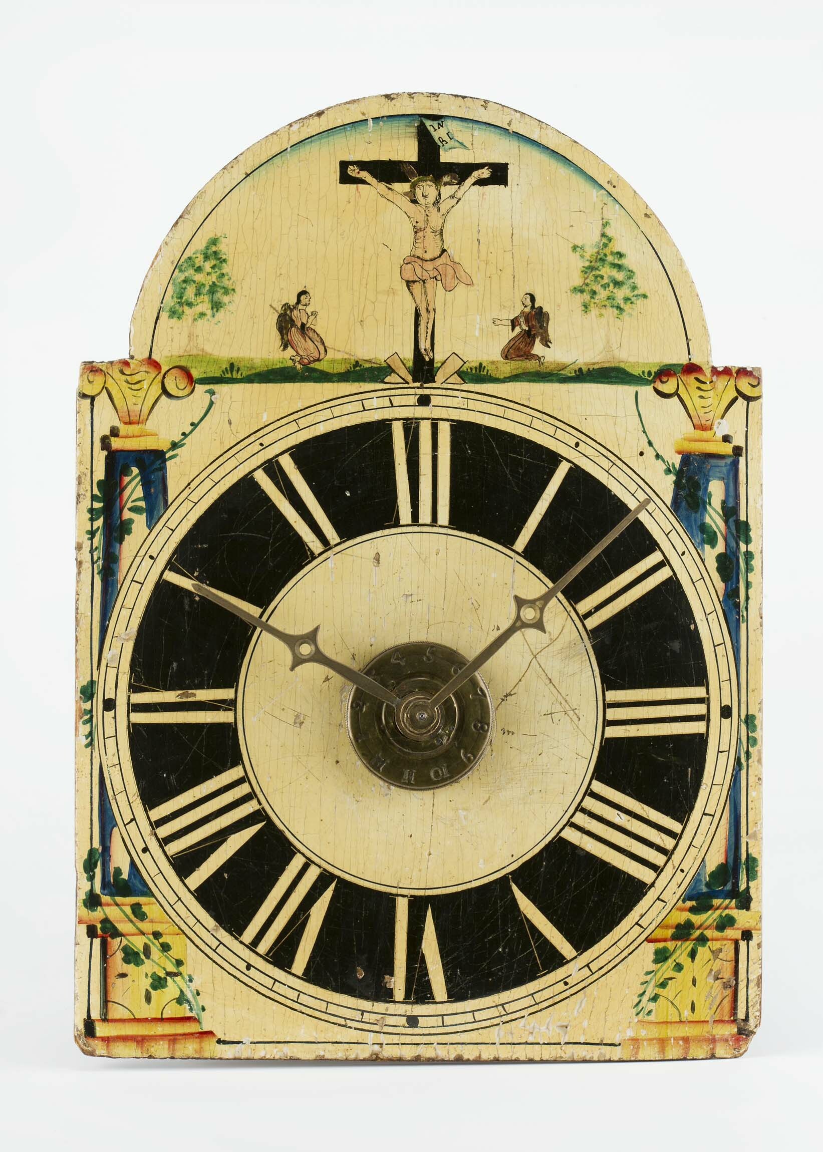 Lackschilduhr, Schwarzwald, um 1830 (Deutsches Uhrenmuseum CC BY-SA)