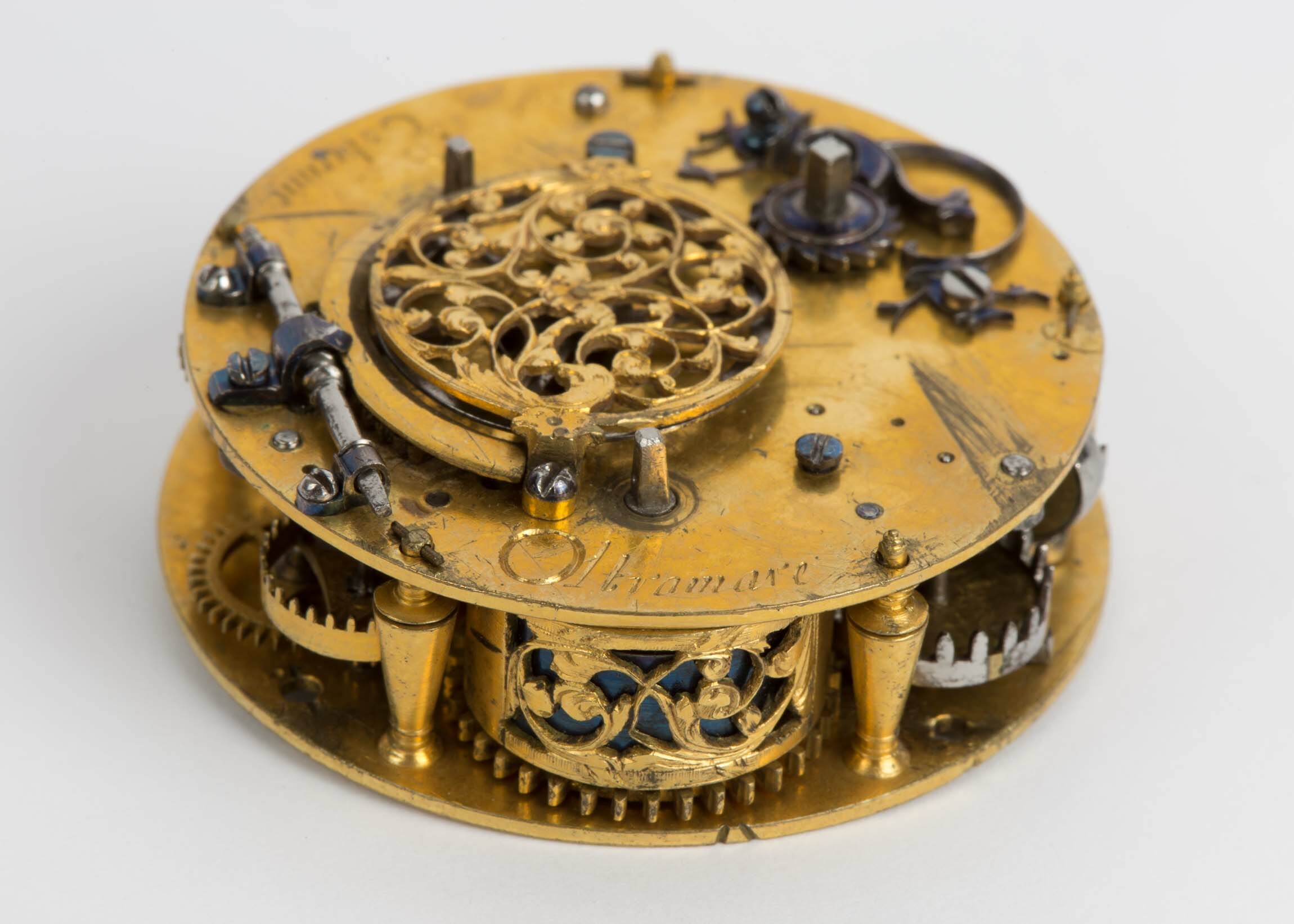 Taschenuhr, Etienne Oltramare, Genf, um 1675 (Deutsches Uhrenmuseum CC BY-SA)