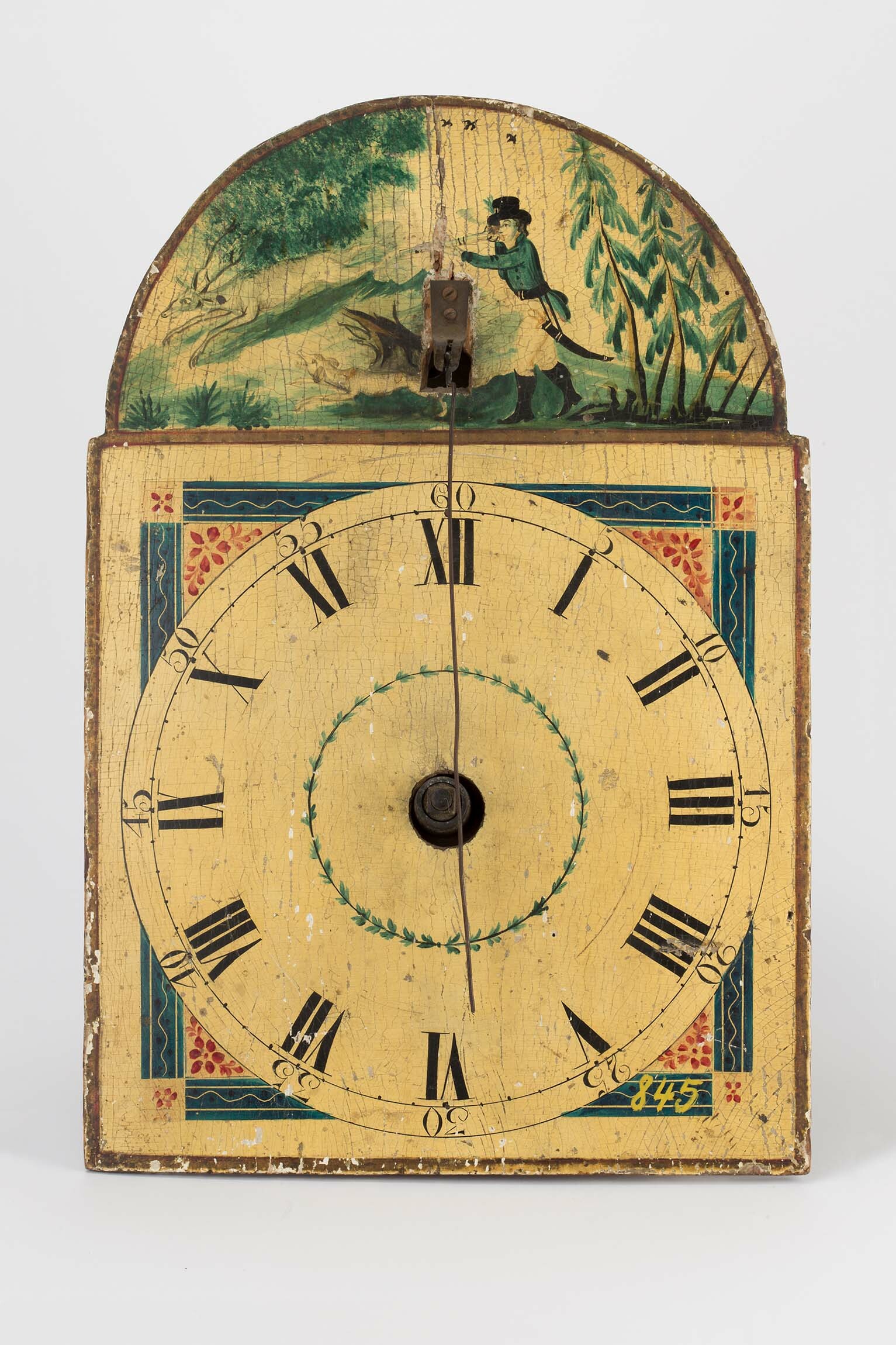 Lackschilduhr, Joseph Dilger, Glottertal, 1806 (Deutsches Uhrenmuseum CC BY-SA)