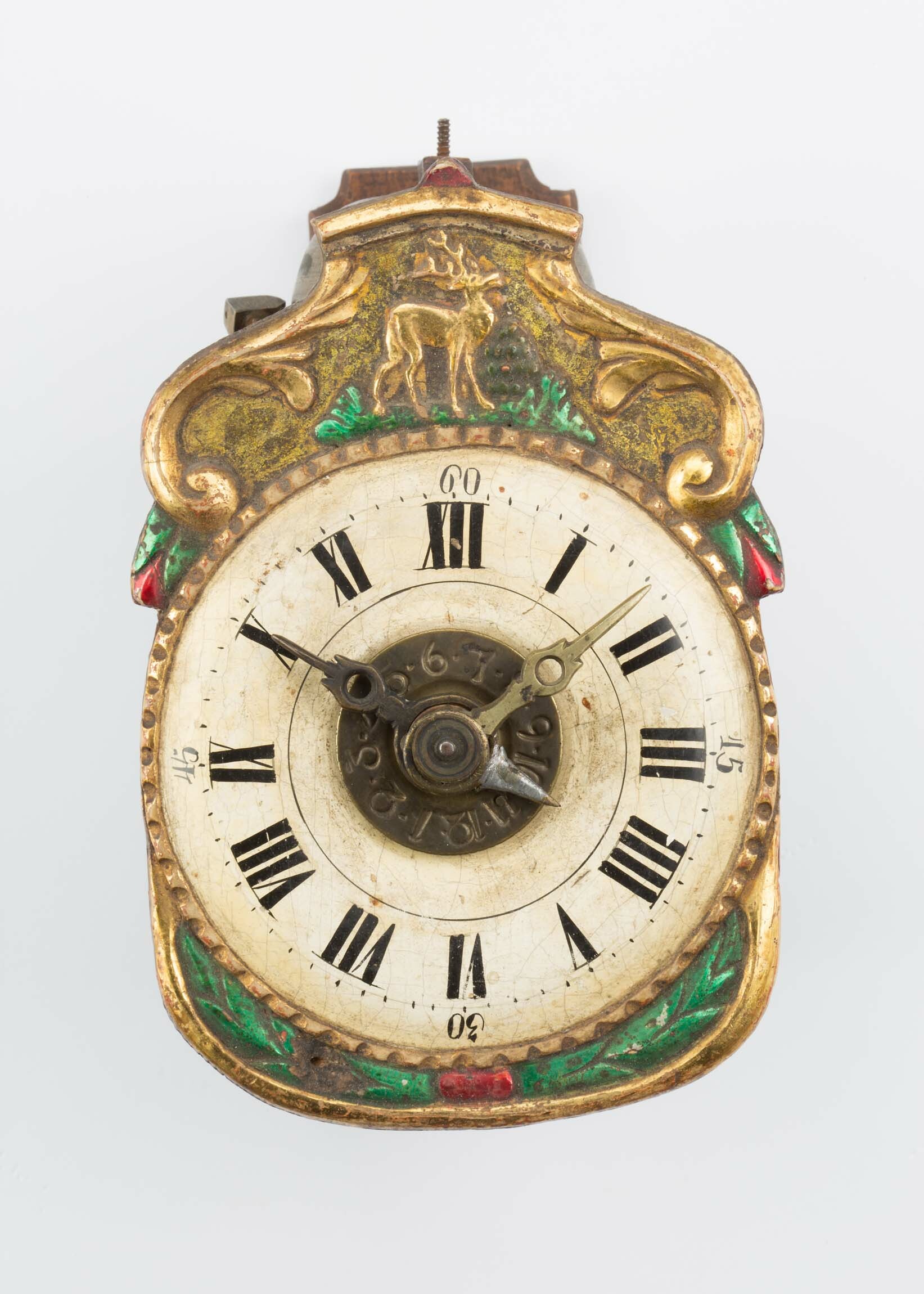 Schottenuhr, Andreas Spiegelhalder, Breitnau, um 1830 (Deutsches Uhrenmuseum CC BY-SA)