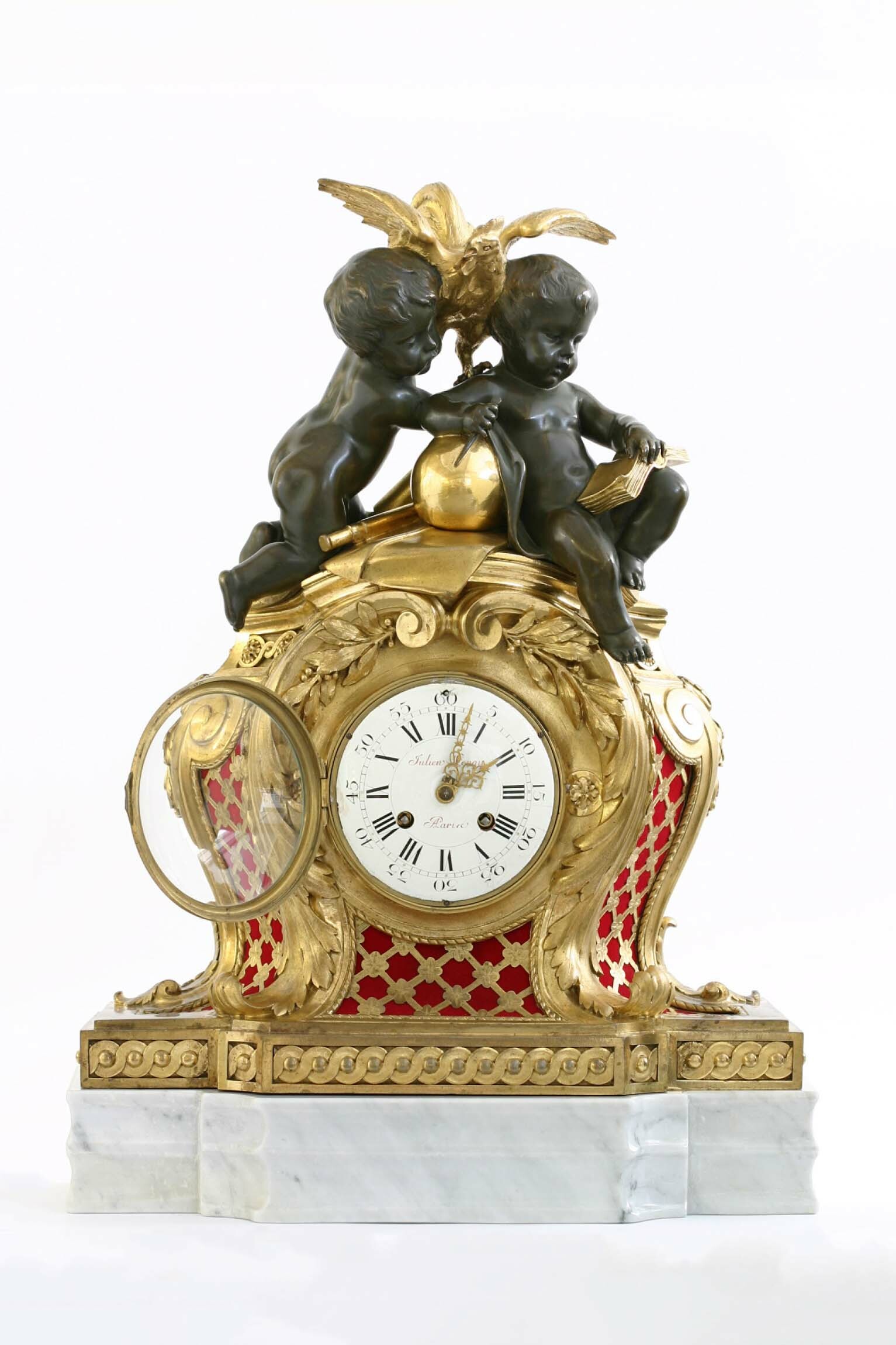 Tischuhr, Julien Leroy, Paris, um 1750, Werk: Samuel Marti und Cie., Montbéliard, um 1850 (Deutsches Uhrenmuseum CC BY-SA)