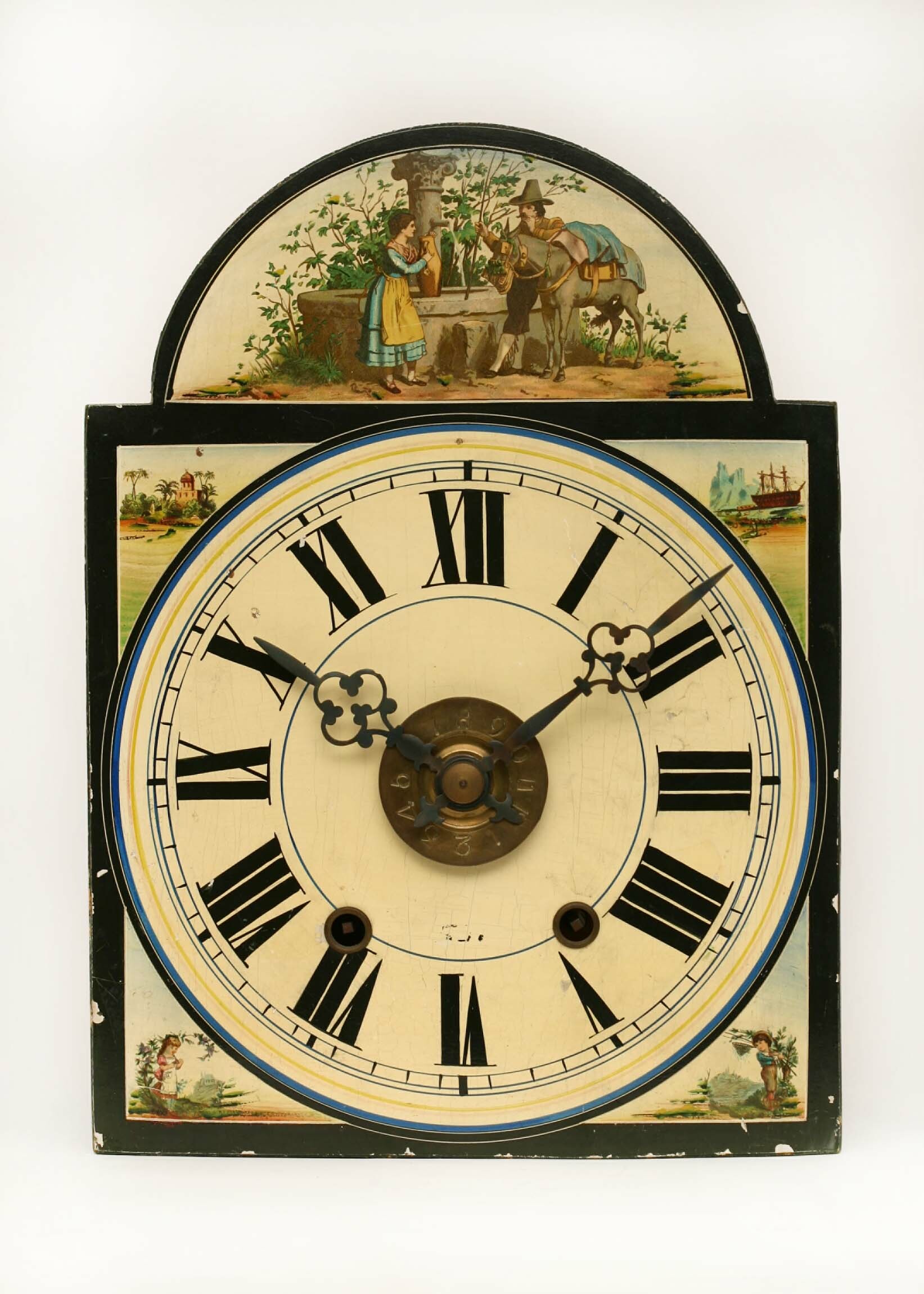 Lackschilduhr, Schwarzwald, 2. Hälfte 19. Jahrhundert (Deutsches Uhrenmuseum CC BY-SA)