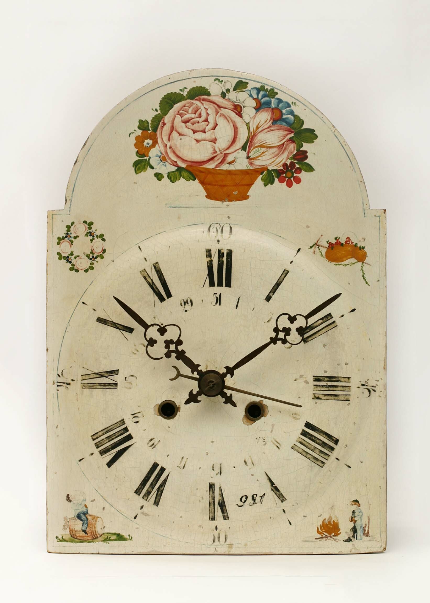 Lackschilduhr, Schwarzwald, Mitte 19. Jahrhundert (Deutsches Uhrenmuseum CC BY-SA)