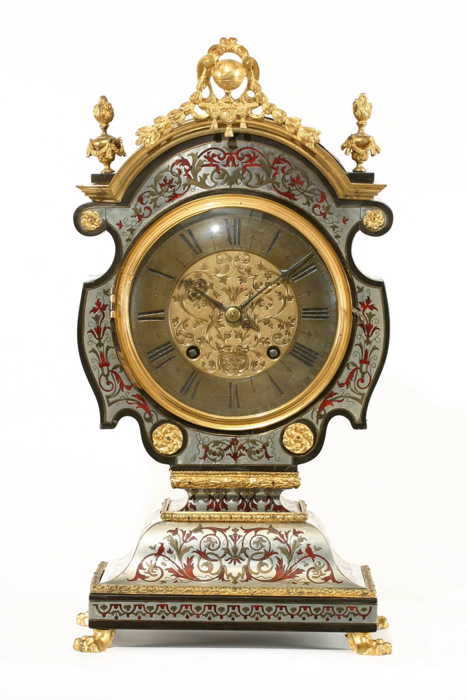 Tischuhr, Tête de poupée, Baltazar Martinot, Paris um 1700 (Deutsches Uhrenmuseum CC BY-SA)