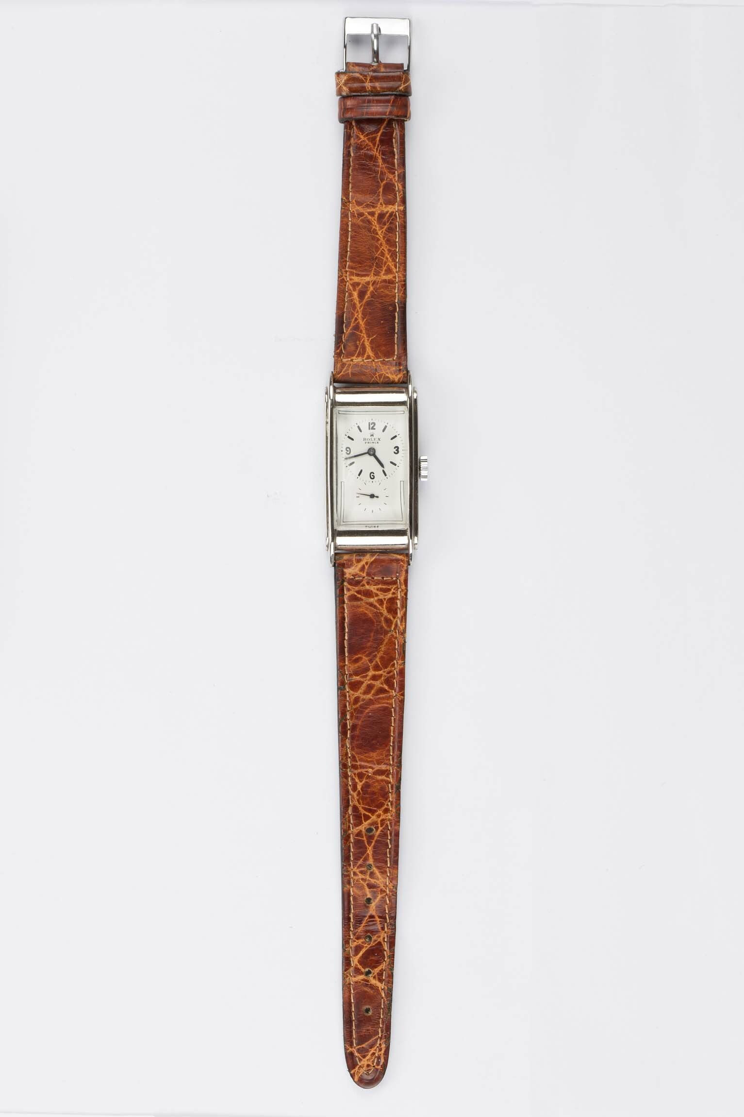 Armbanduhr Rolex Prince Railway, Genf, um 1935 (Deutsches Uhrenmuseum CC BY-SA)