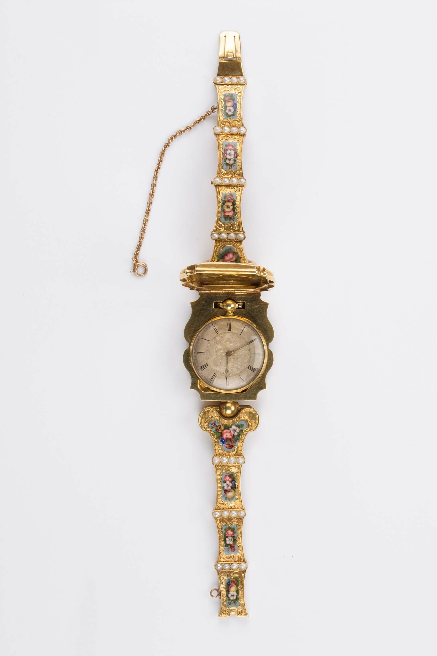 Armband mit eingesetzter Taschenuhr, Henri Capt, Genf, um 1850 (Deutsches Uhrenmuseum CC BY-SA)