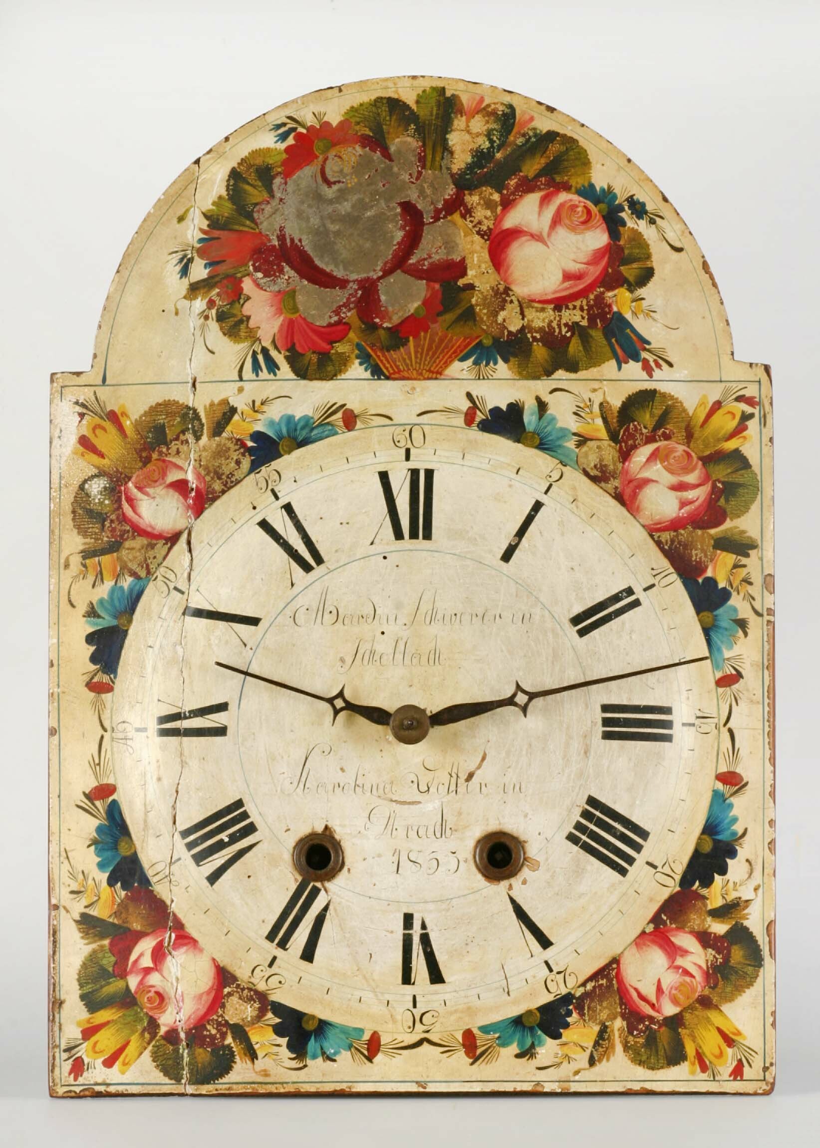 Lackschilduhr, Schwarzwald, 1835 (Deutsches Uhrenmuseum CC BY-SA)
