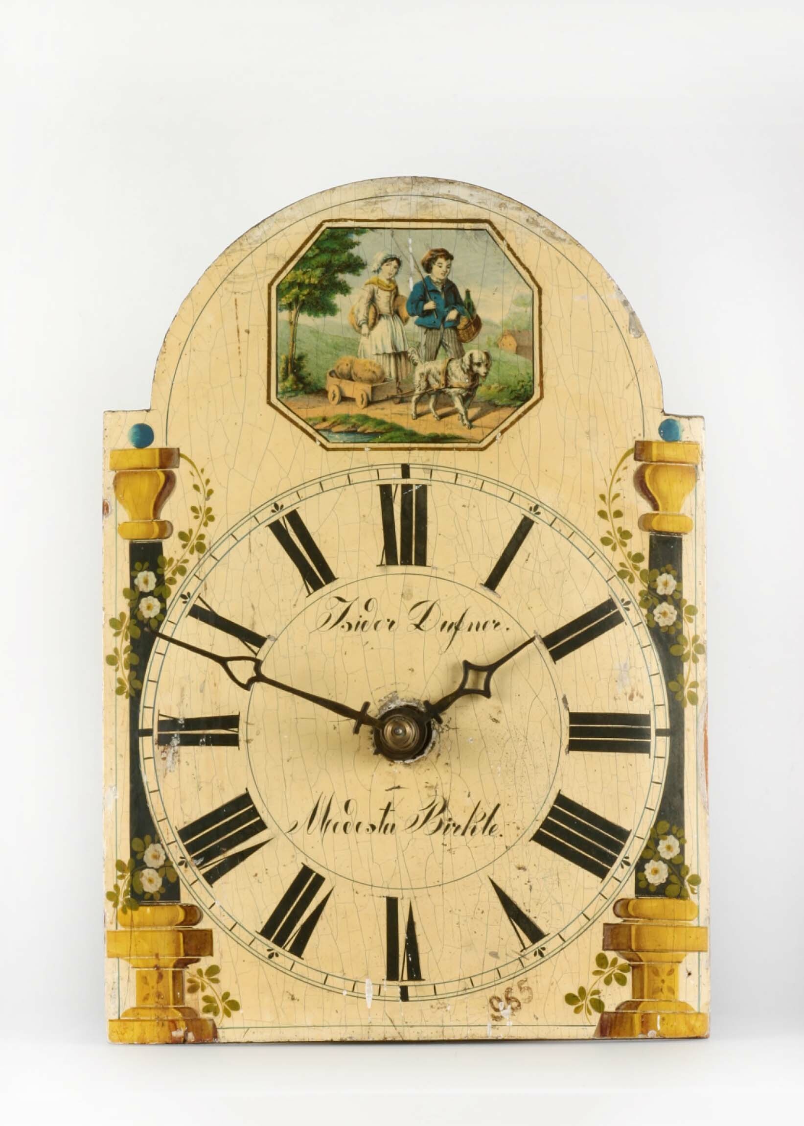 Lackschilduhr, Schwarzwald, um 1850 (Deutsches Uhrenmuseum CC BY-SA)