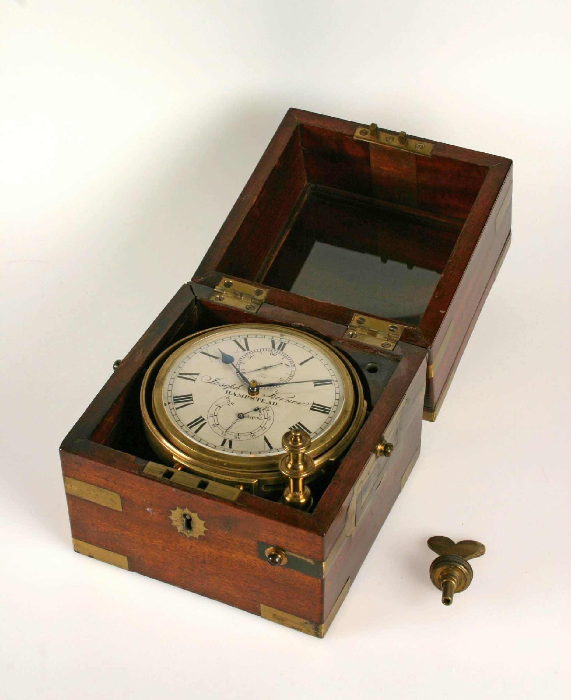 Marinechronometer, Joseph Kirner, Hampstead, um 1860 (Deutsches Uhrenmuseum CC BY-SA)