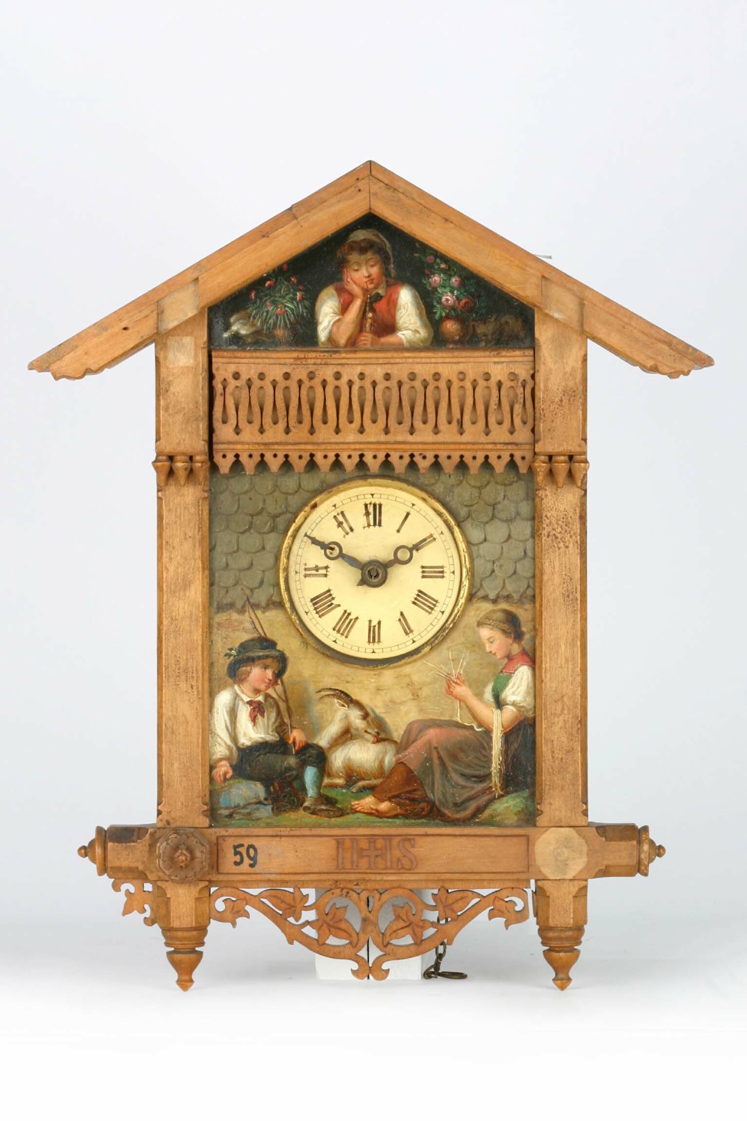 Bahnhäusleuhr, Heinrich Frank, Karlsruhe, Uhrmacherschule Furtwangen, 1861 (Deutsches Uhrenmuseum CC BY-SA)