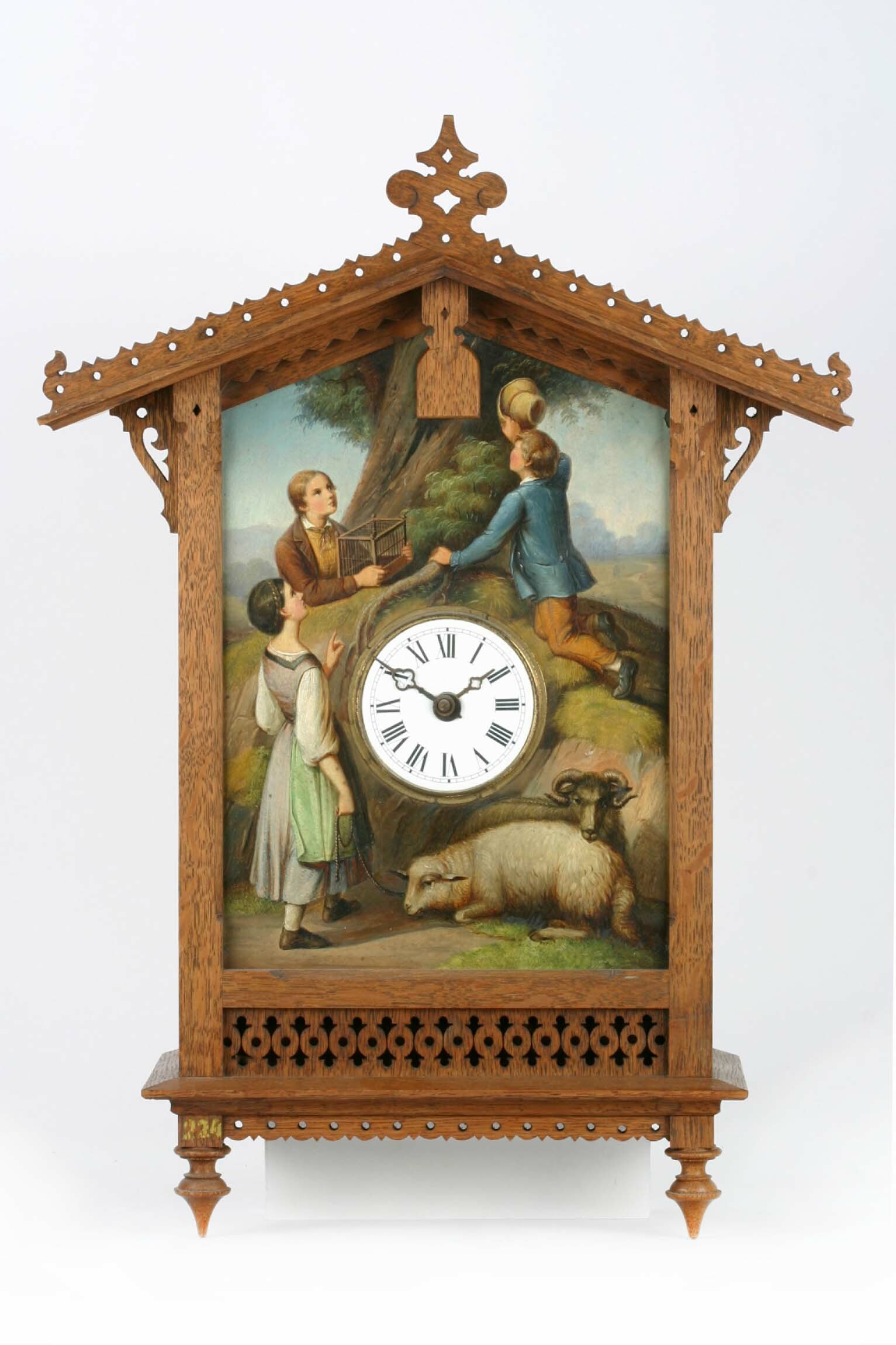 Bahnhäusleuhr, Johann N. Heinemann, Hüfingen, Johann Baptist Laule, August Tritschler, Furtwangen, 1861 (Deutsches Uhrenmuseum CC BY-SA)