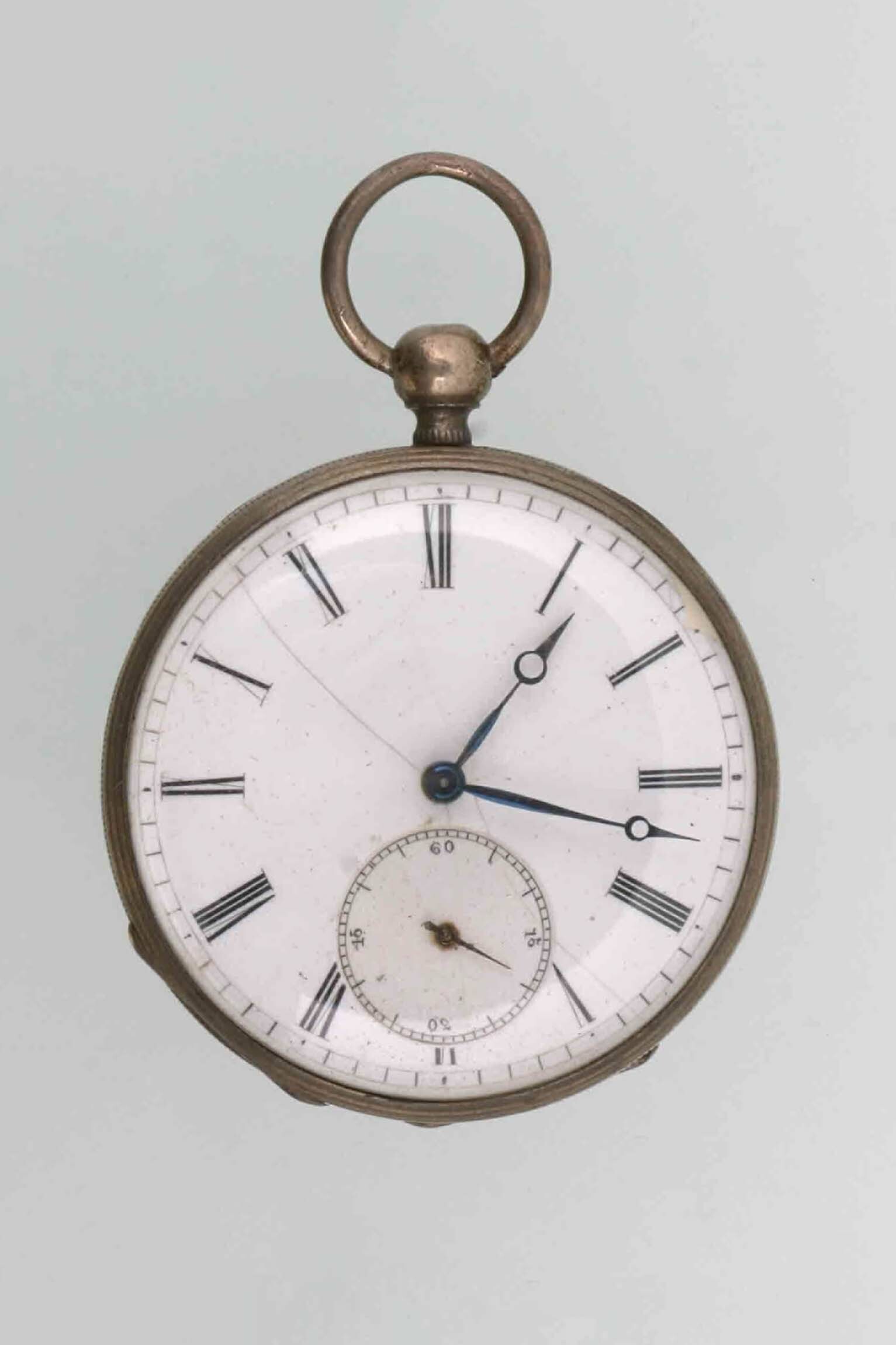 Taschenuhr mit Kompaß, um 1875. (Deutsches Uhrenmuseum CC BY-SA)