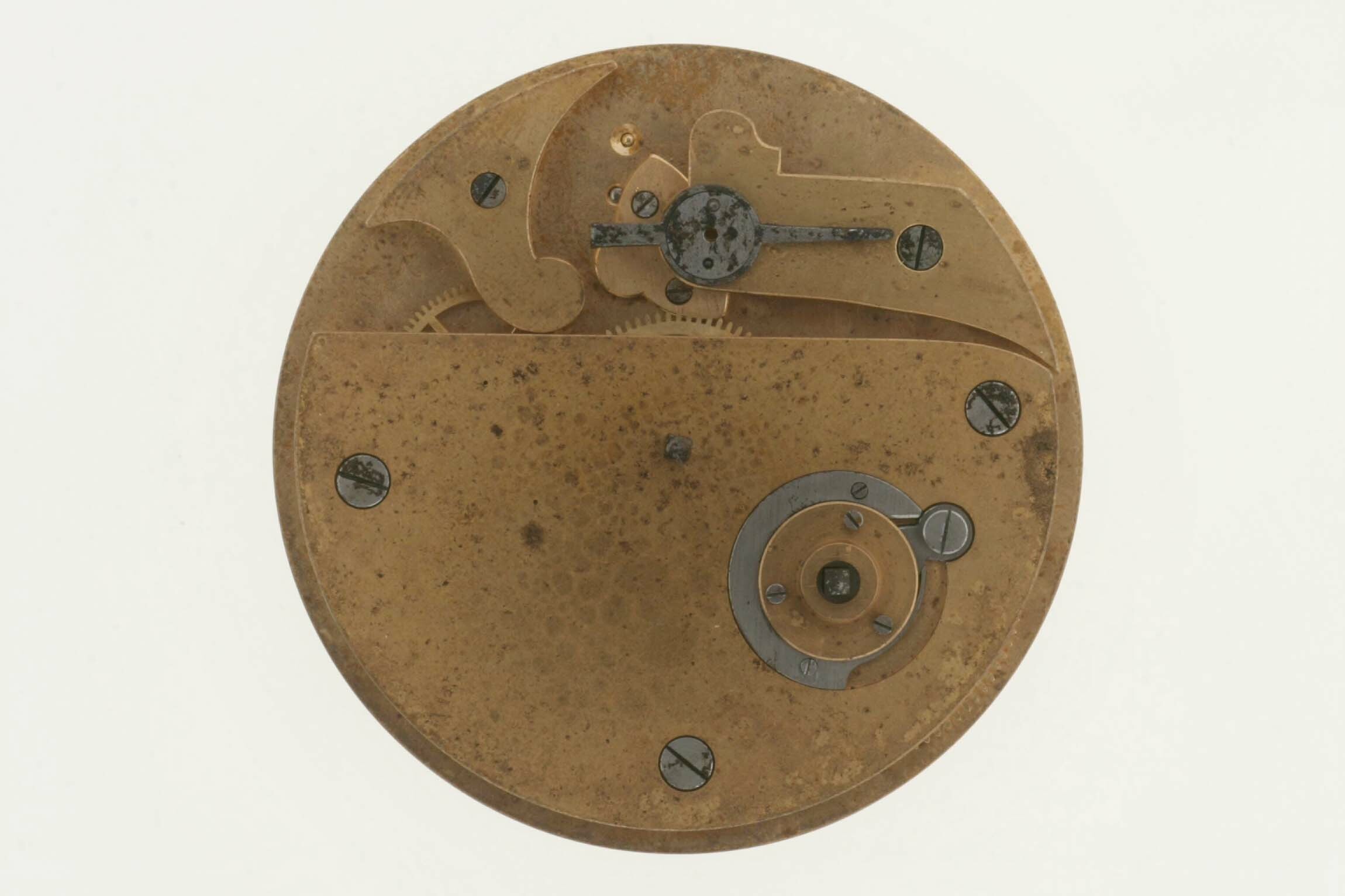 Rohwerk für Taschenuhr, Jess-Hans Martens, Furtwangen, um 1860 (Deutsches Uhrenmuseum CC BY-SA)