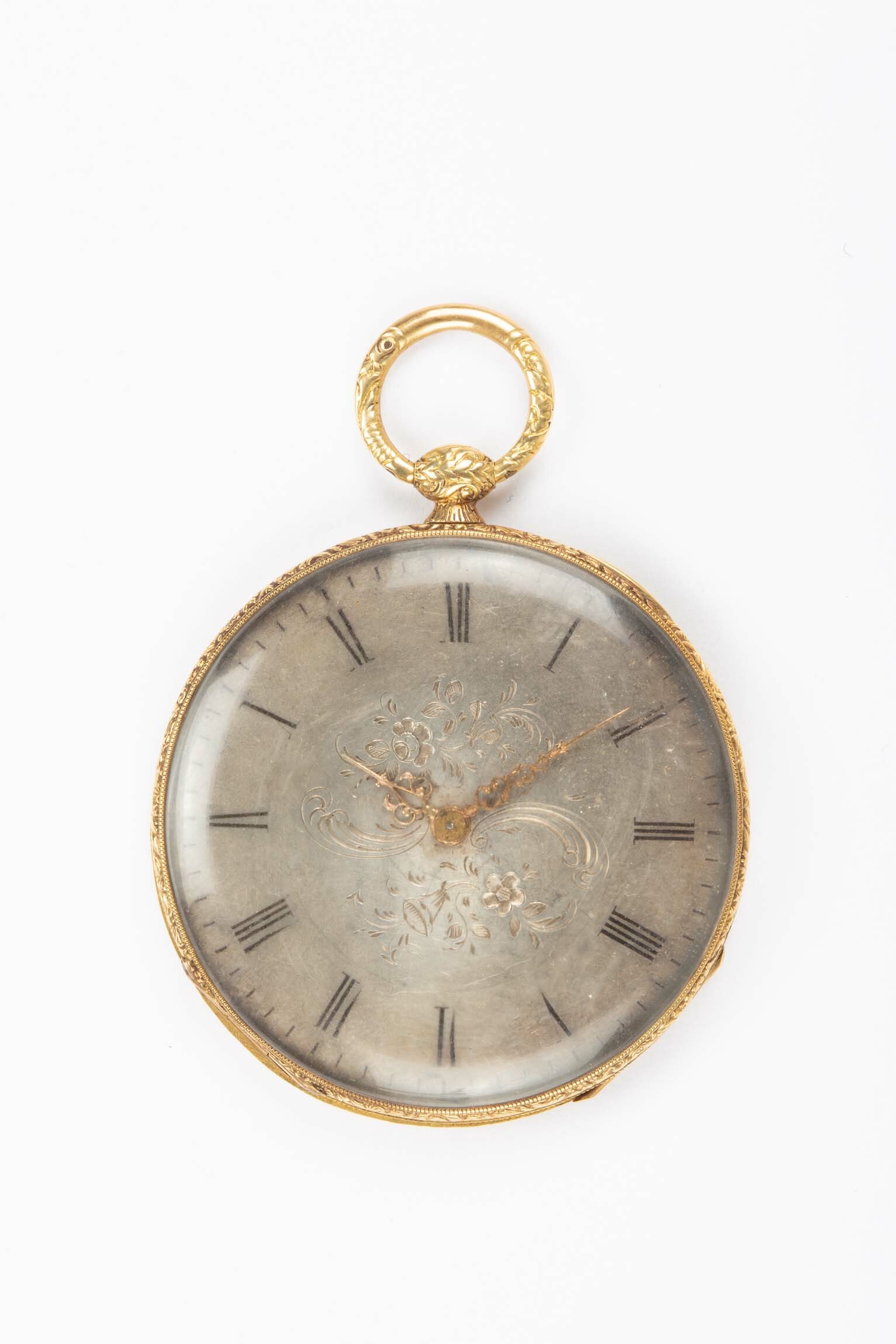 Taschenuhr, Bauart Bagnolet, wohl Schweiz, um 1850 (Deutsches Uhrenmuseum CC BY-SA)