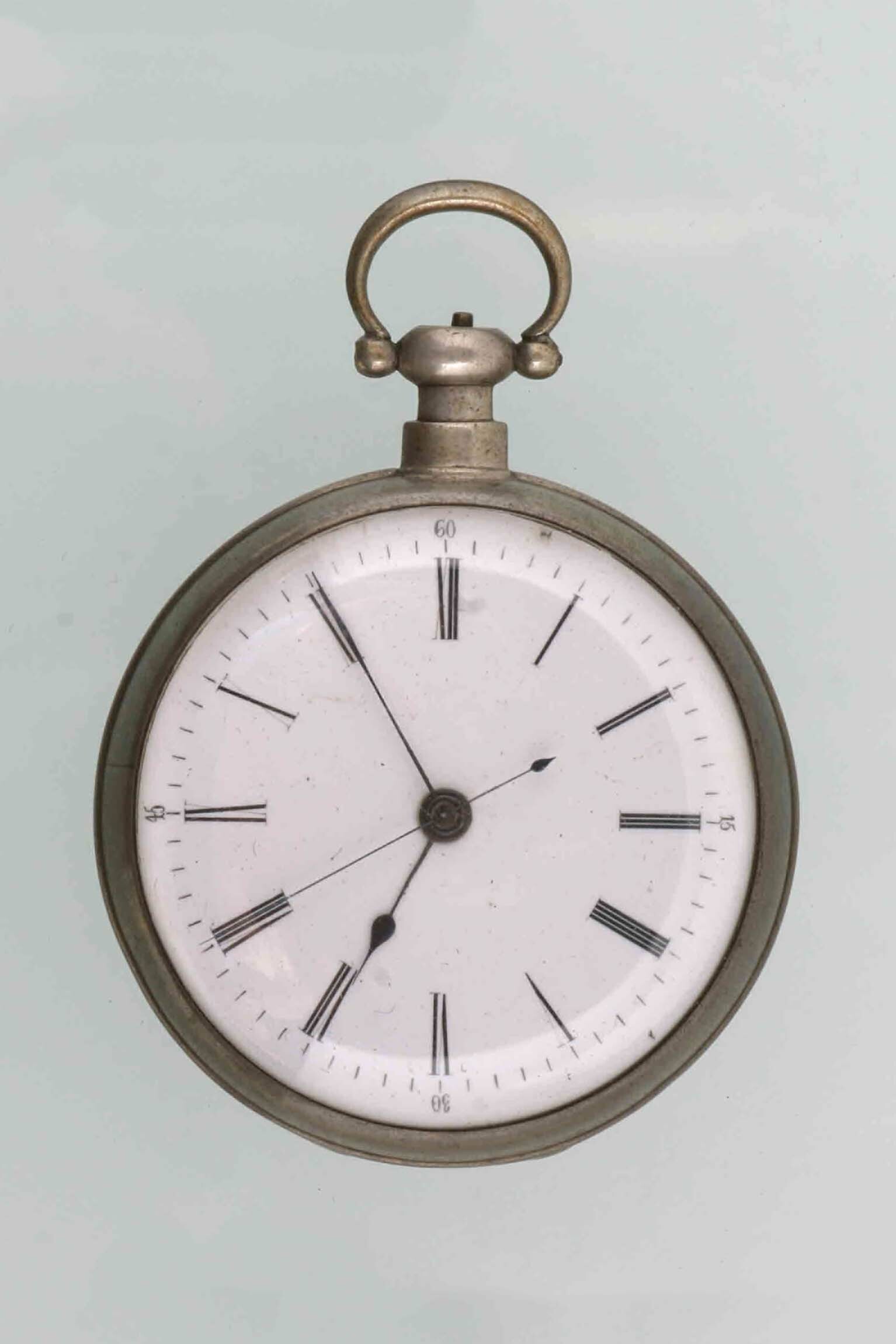 Taschenuhr, Schweiz, um 1850 (Deutsches Uhrenmuseum CC BY-SA)