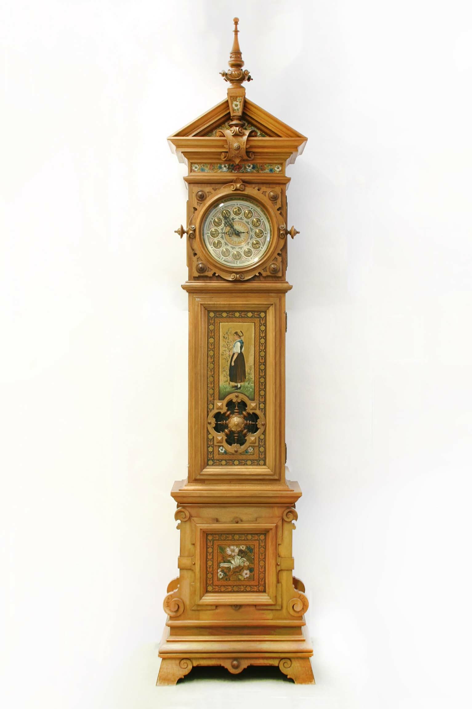 Bodenstanduhr, Robert Bichweiler, Lorenz Furtwängler Söhne, Furtwangen, 1891 (Deutsches Uhrenmuseum CC BY-SA)