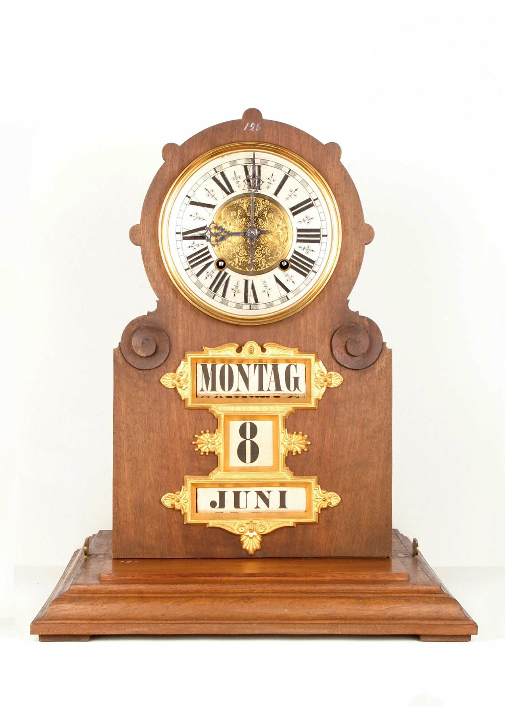 Anschauungsmodell eines Kalenderwerks, Gebr. Wilde, Villingen, 1880 (Deutsches Uhrenmuseum CC BY-SA)