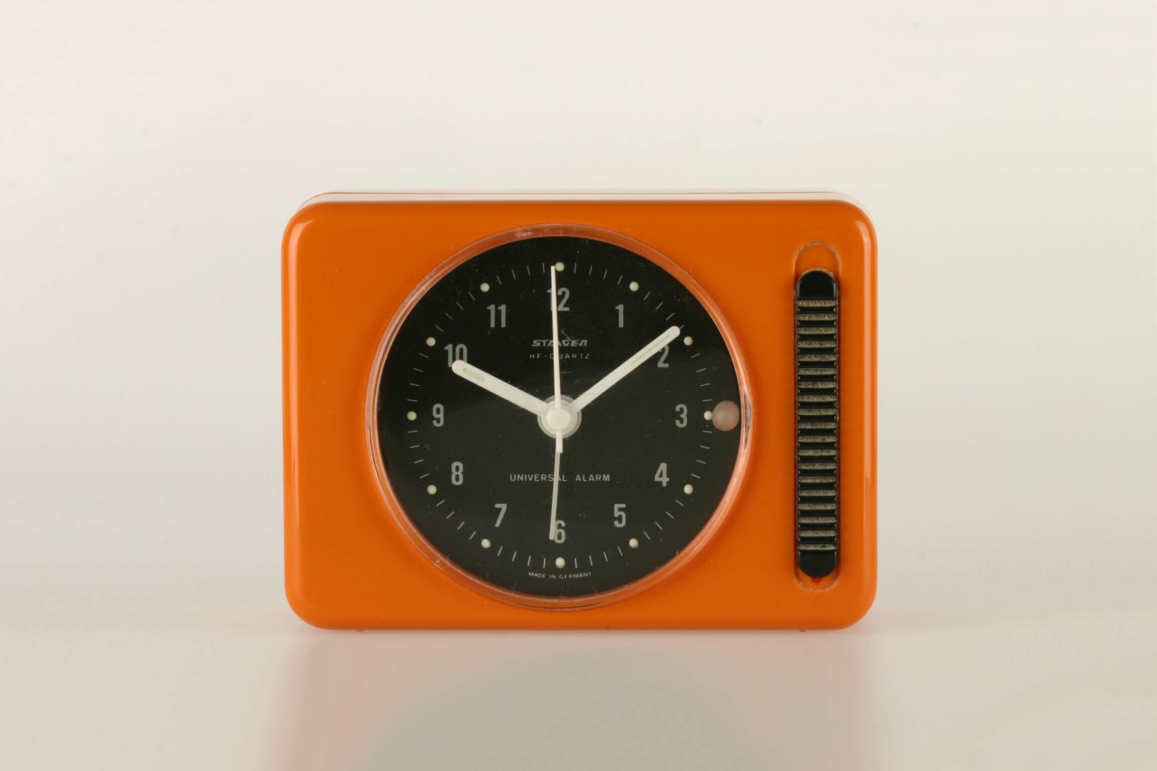Wecker, Staiger, St. Georgen, um 1975 (Deutsches Uhrenmuseum CC BY-SA)