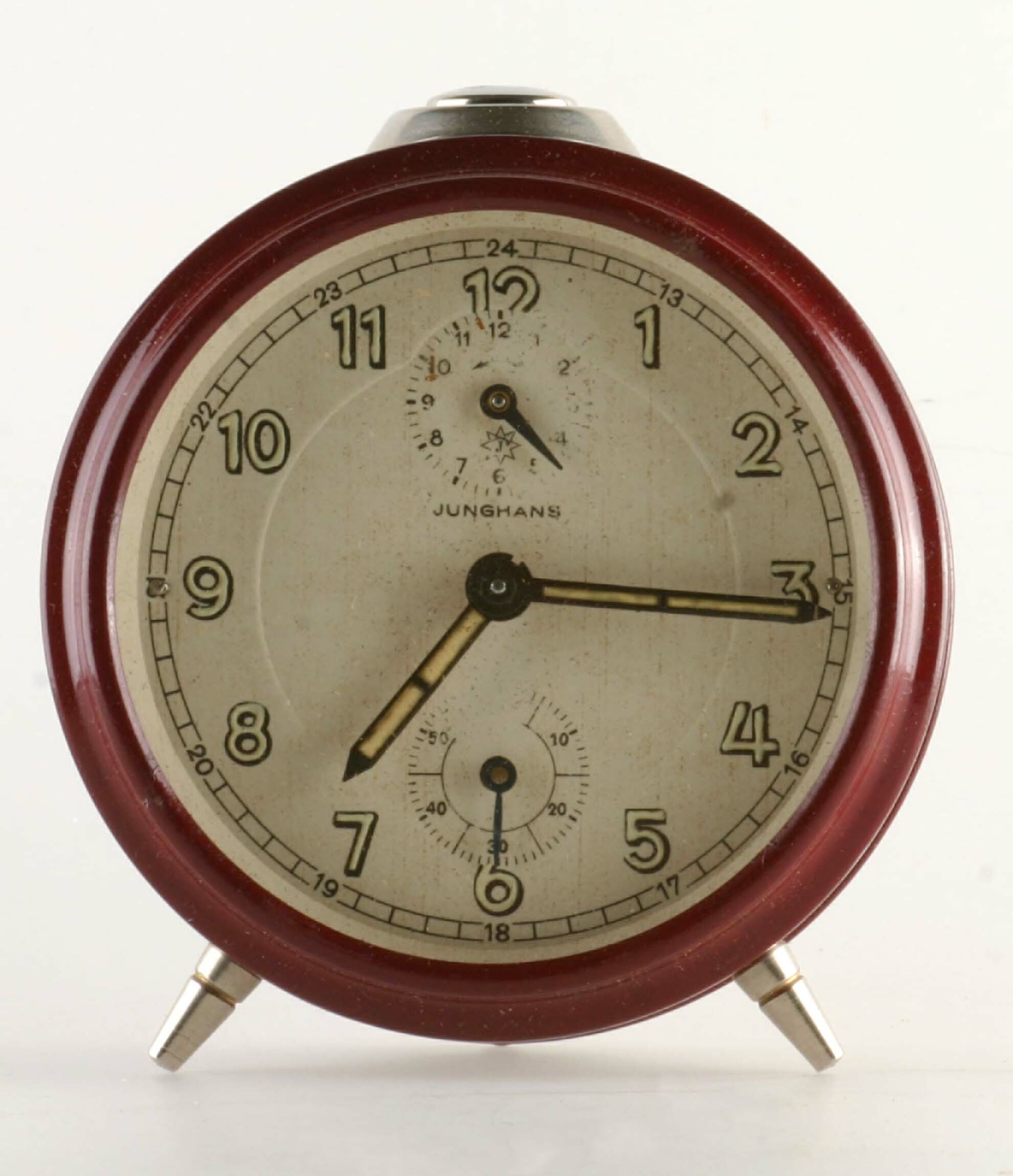 Rückwandglockenwecker, Junghans, Schramberg, um 1935 (Deutsches Uhrenmuseum CC BY-SA)
