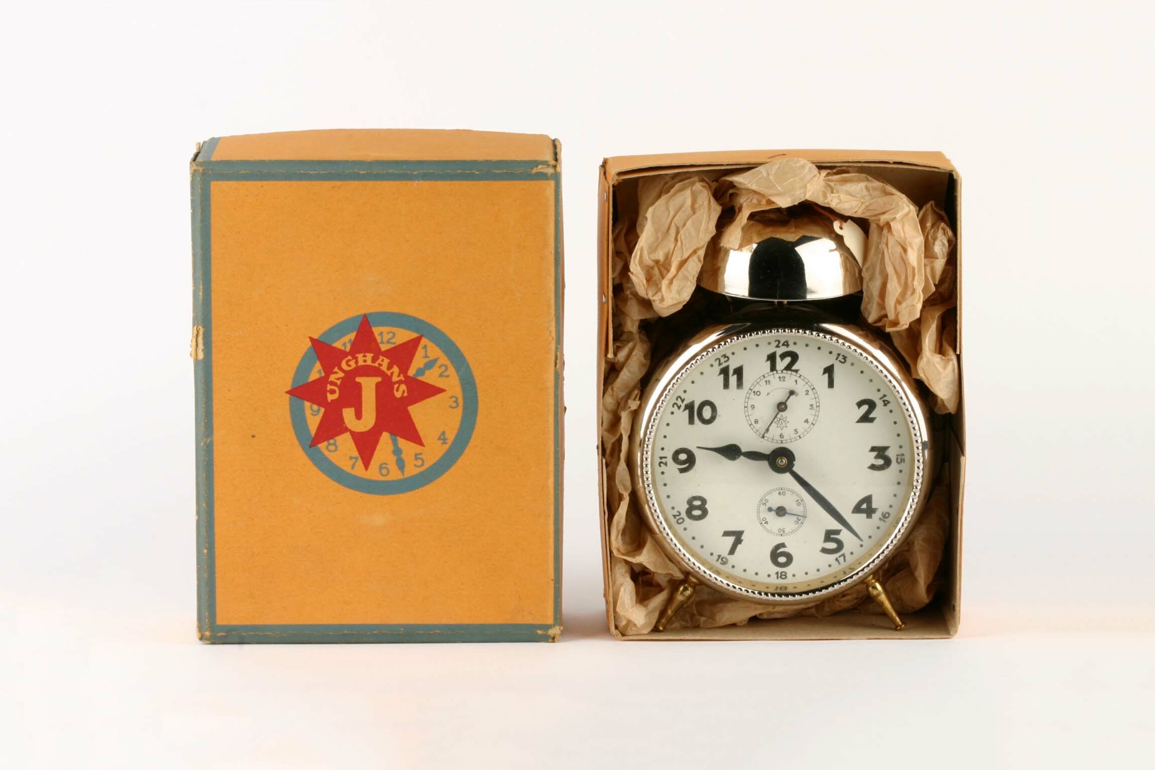 Babywecker, Junghans, Schramberg, um 1930 (Deutsches Uhrenmuseum CC BY-SA)